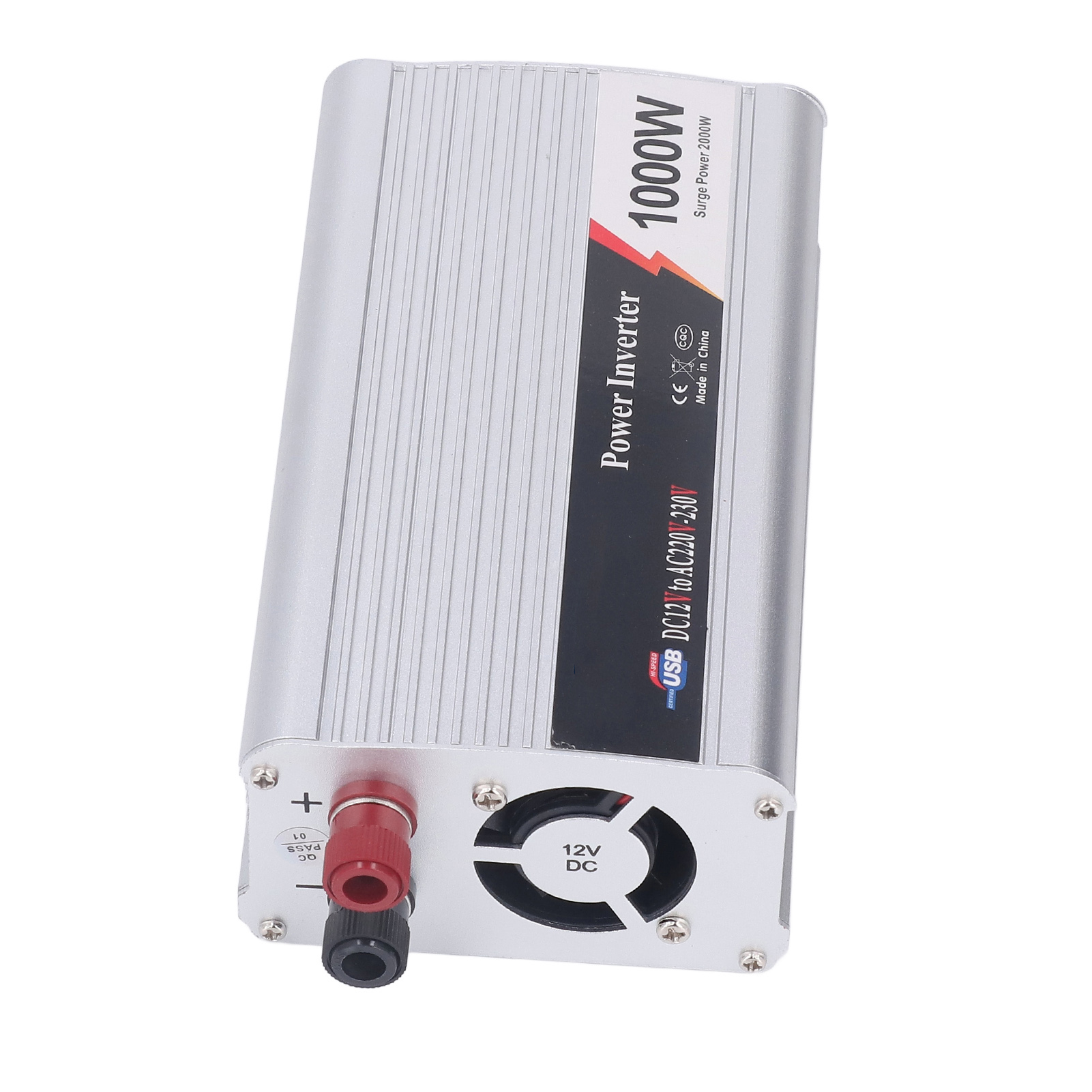 1000-w-kfz-wechselrichter Mit Usb-anschluss, Leisem Lüfter Und 12-v-dc-zu-220–230-v-ac-wandler