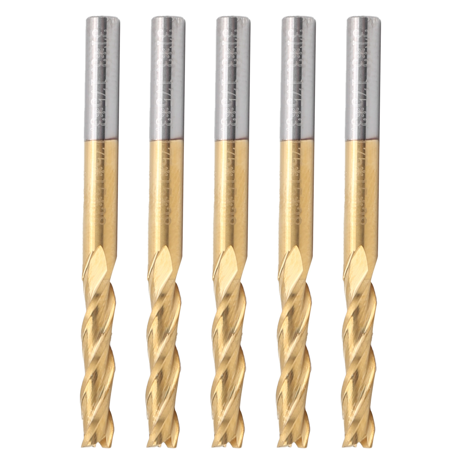 3-schneidige Flachfräser, Titanbeschichtet, 3,175 X 3,175 X 15 X 40