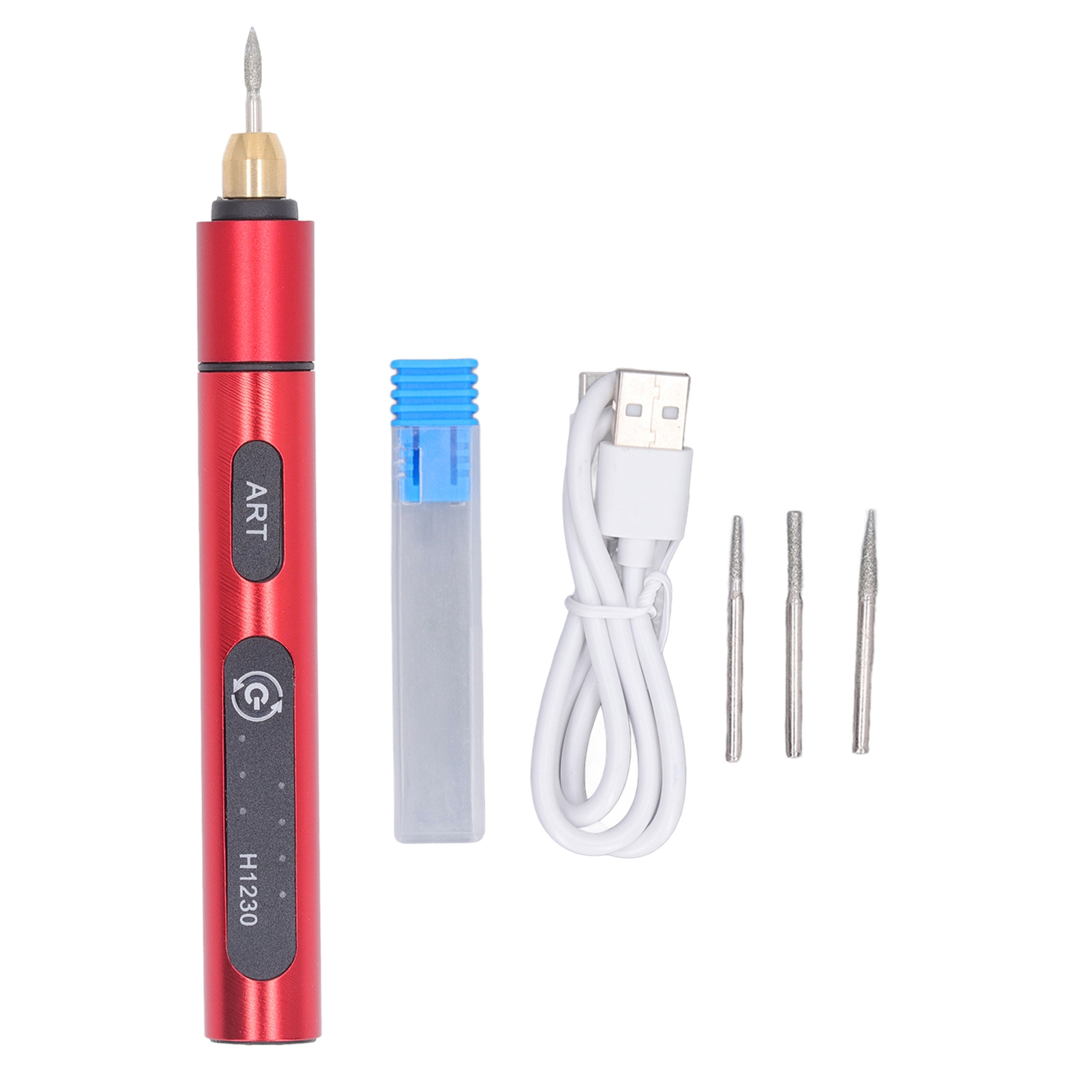 Wiederaufladbarer Elektrischer Gravierstift (5 V) Mit 3 Geschwindigkeitsstufen, Kabelloses Rotationswerkzeug Zum Schleifen Und Gravieren, Rot