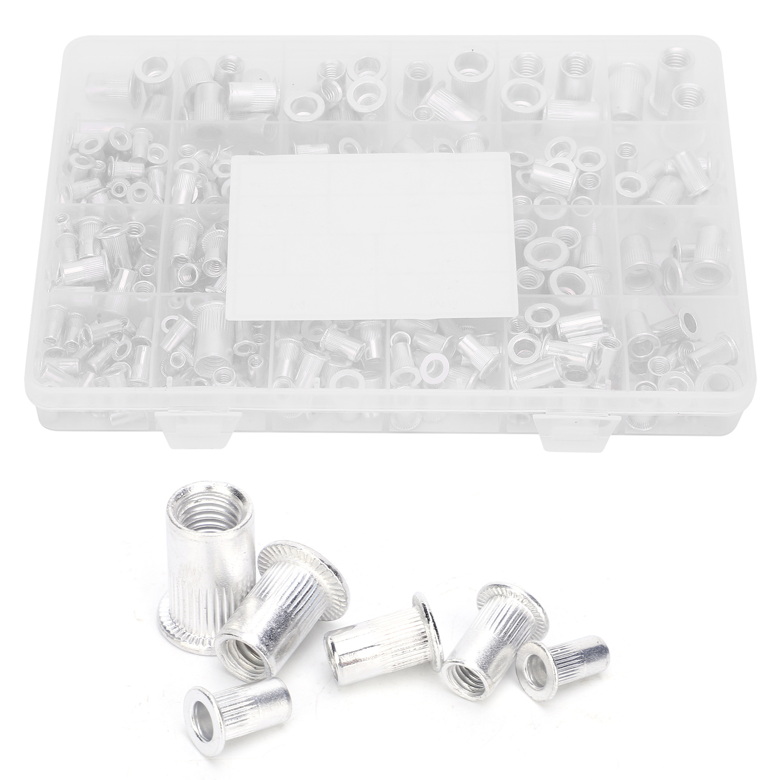300 Stück/karton Aluminium-nietmuttern 6-32/ 8-32/ 10-24/ 10-32/ 1/4-20/ M3/ M4/ M5/ M6/ M8