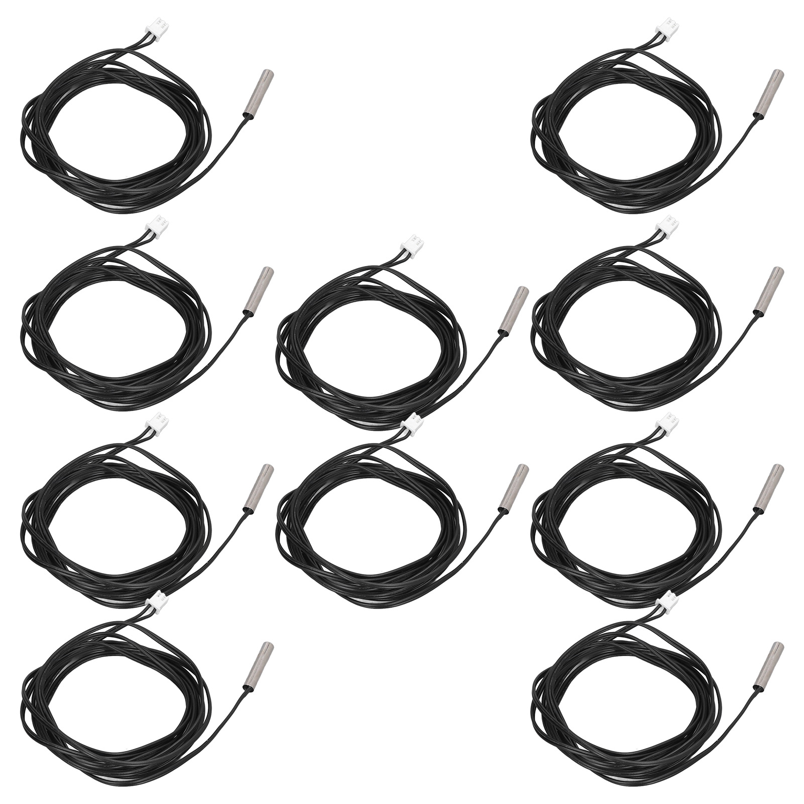 Packung Mit 10 Ntc-thermistor-temperaturfühlern, Zylindrischer Kopf 5 X 25 Mm, 2 Meter Kabel, 5 Kω B3470