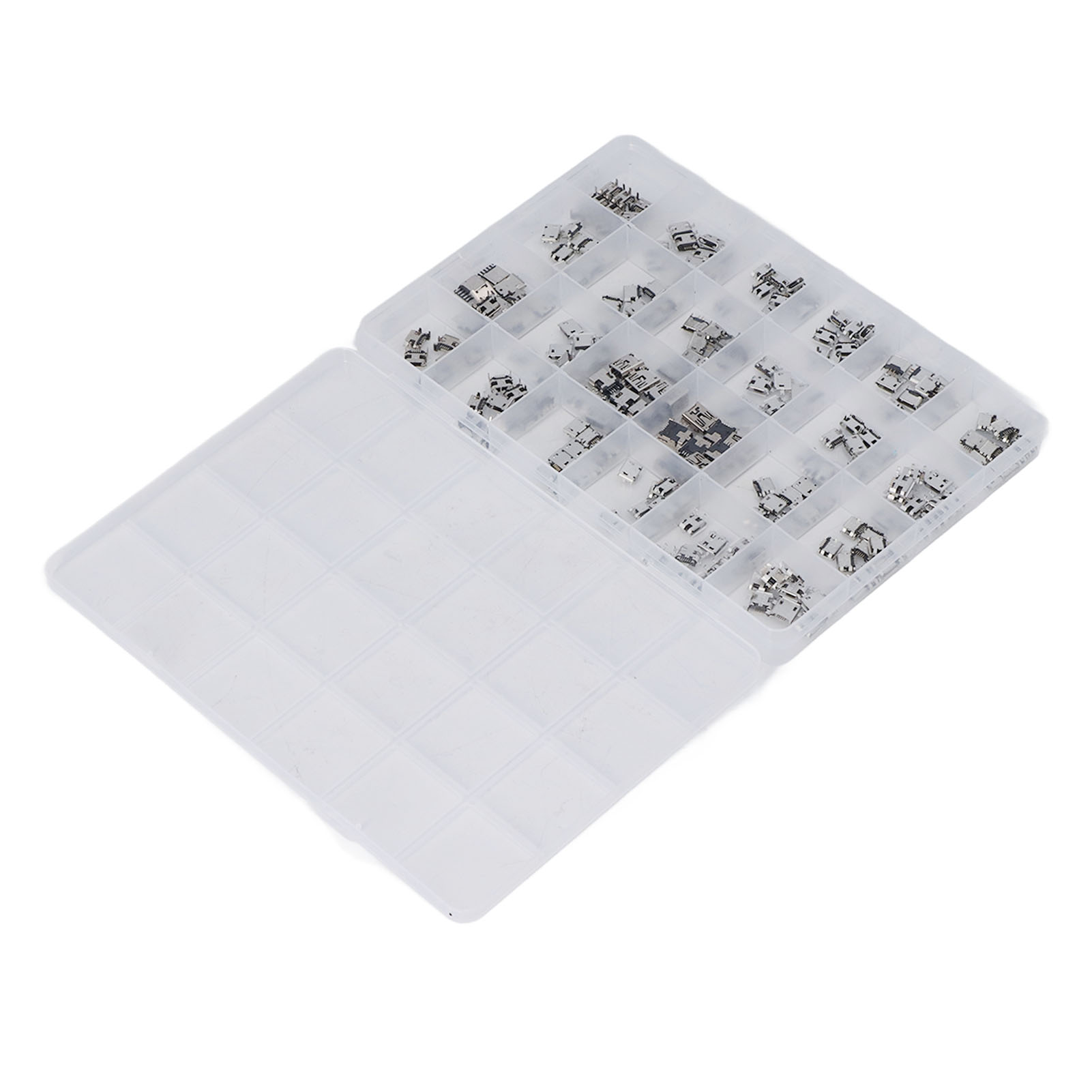 Packung Mit 240 Micro-usb-anschlüssen (24 Verschiedene Typen) Aus Edelstahl Für Handys Und Computer.