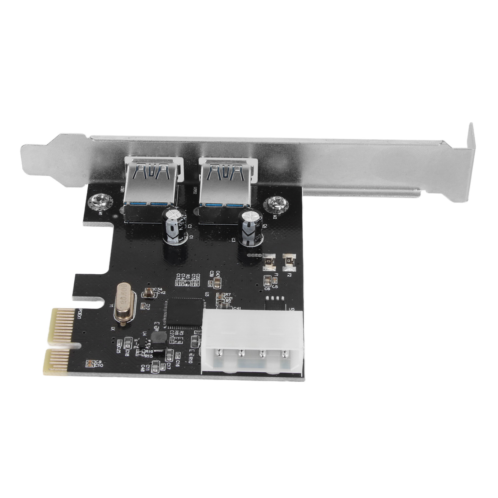 Pcie-zu-usb-3.0-5-gbit/s-erweiterungskarte, 2 Anschlüsse, 4-pin-stromversorgung, Plug-and-play-pcie-controller Für Windows-desktop-pcs