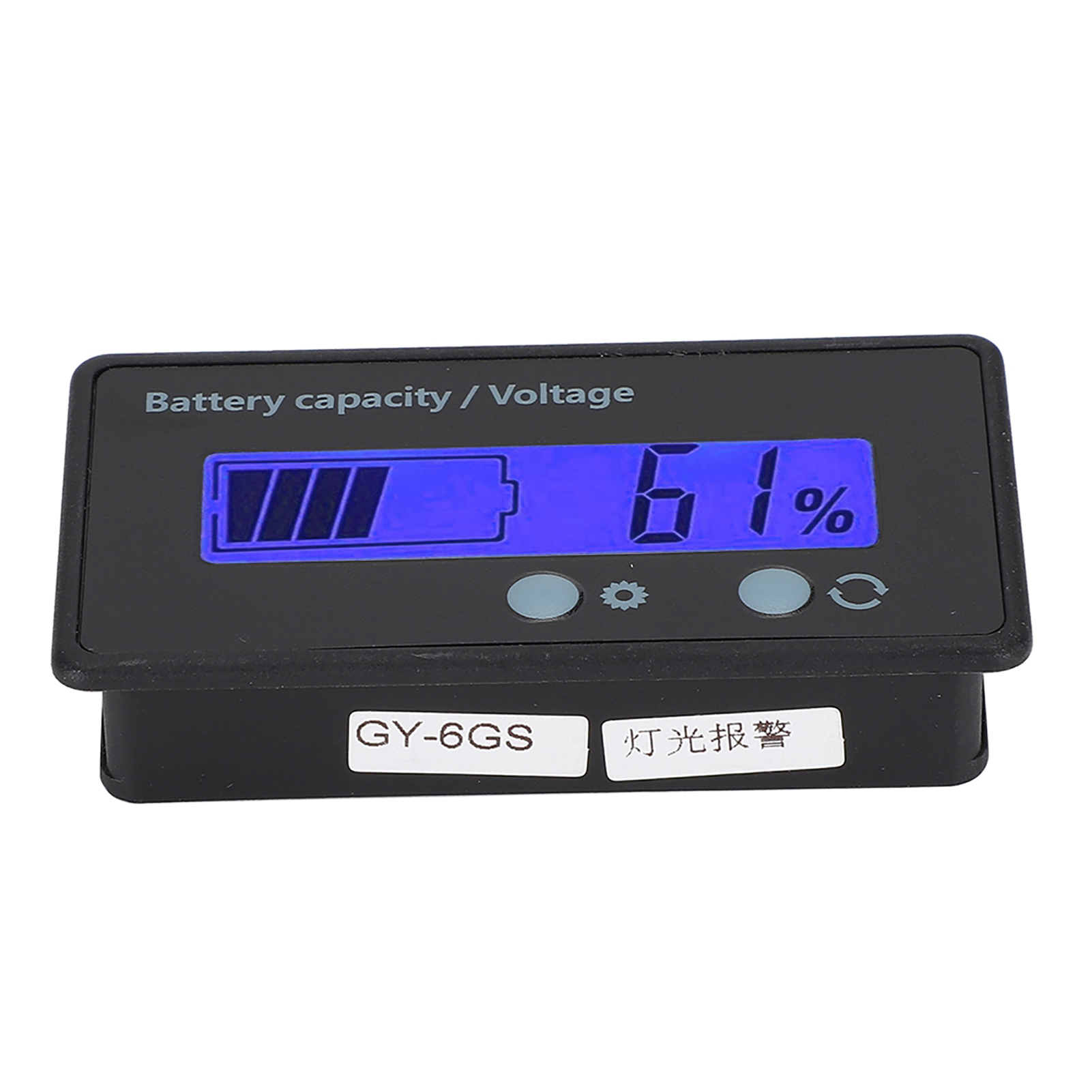 Gy-6gs Voltmeter Mit Lcd-anzeige Und Lichtalarmfunktion (blaues Licht) Für 12-84v Batterien