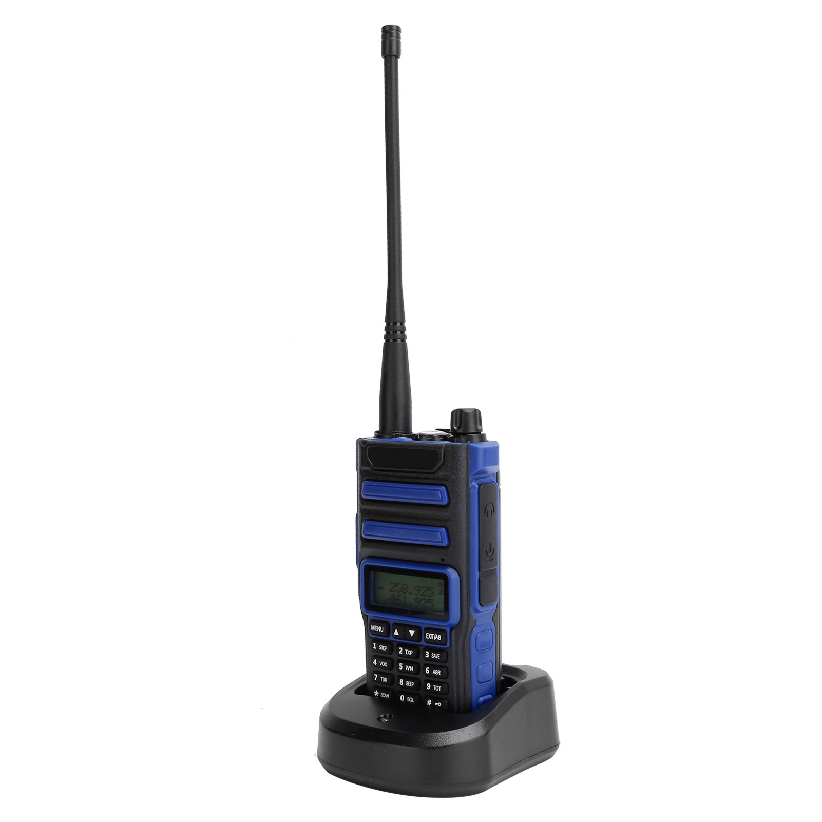 Tragbares Dualband-walkie-talkie-set Für Den Außeneinsatz, Mit Lcd-bildschirm, 100-240 V, Blau, Eu-stecker.