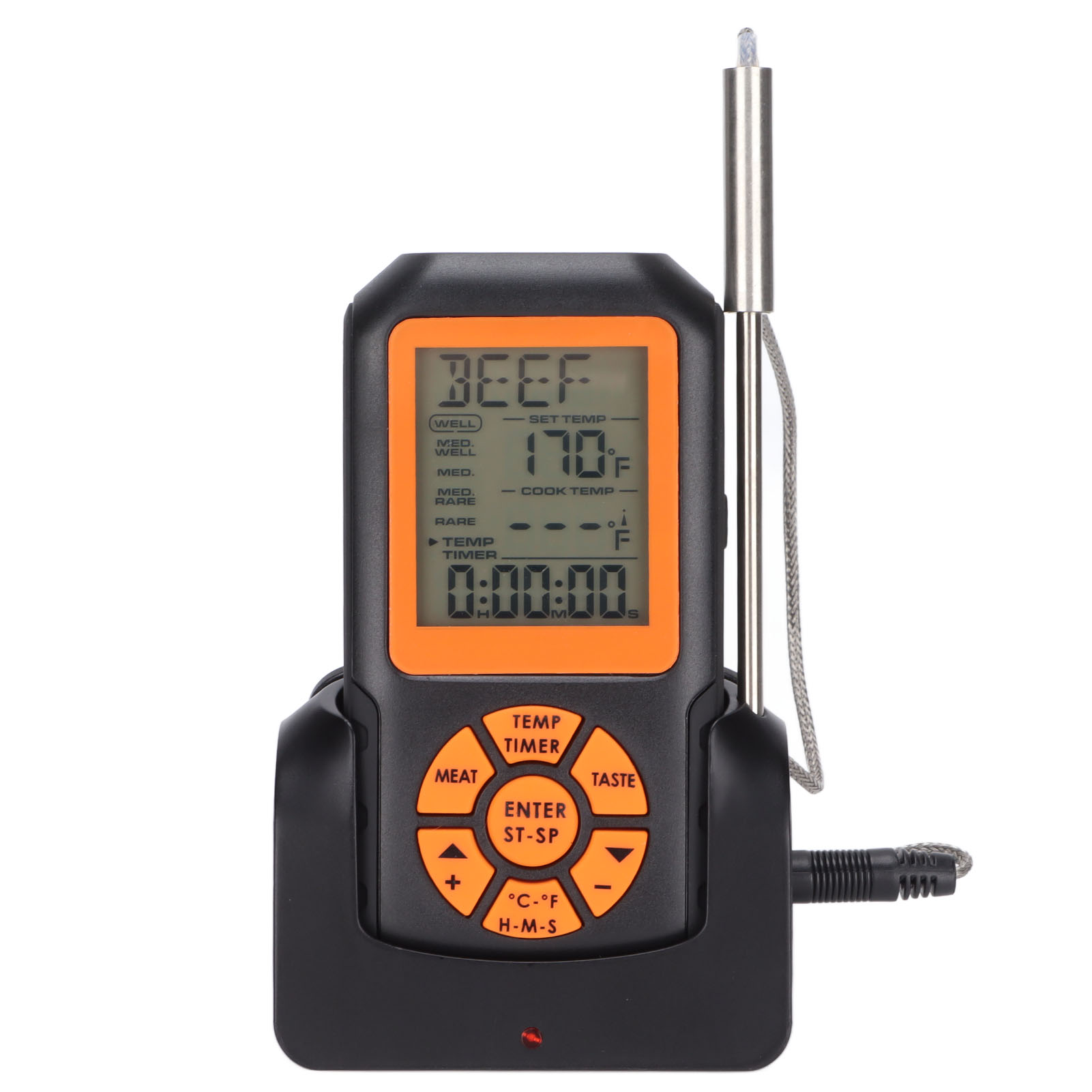 Kabelloses Grillthermometer, 100 M Reichweite, Digitales Küchenthermometer Mit 1 Sonde Für Smoker Und Backofen