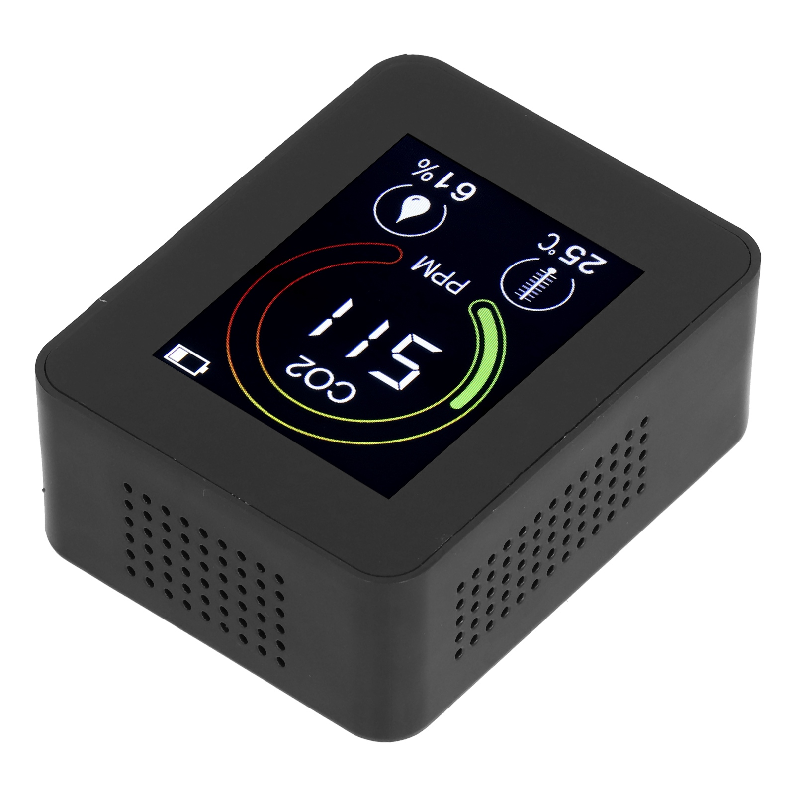 Zn‑az‑2co1 3-in-1 Intelligenter Kohlendioxid-detektor Multifunktionaler Infrarot-luftqualitätsmonitor Schwarz