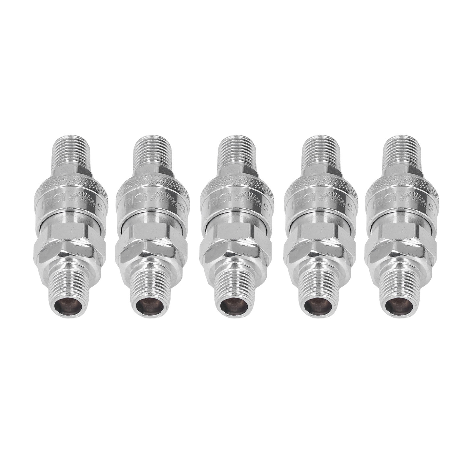 5 Sätze Pneumatischer Schnellkupplungen Aus Vernickeltem Edelstahl Und Stopfenset (1/4"-außengewinde (sm+pm-20))