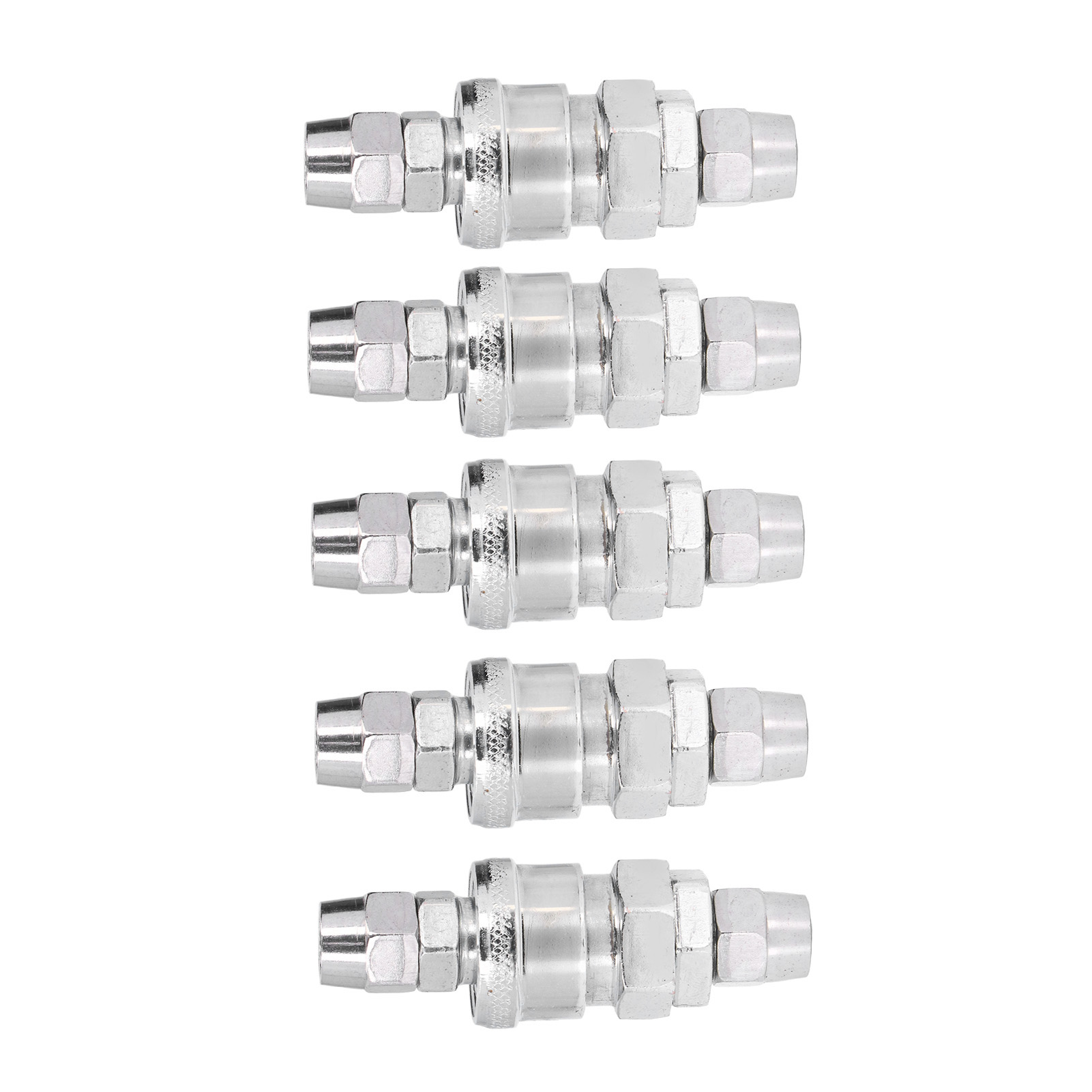 5 Sätze Pneumatischer Schnellkupplungen Aus Vernickeltem Edelstahl Mit Kappensatz (5x8 Verriegelungsschlauch (sp+pp-20))