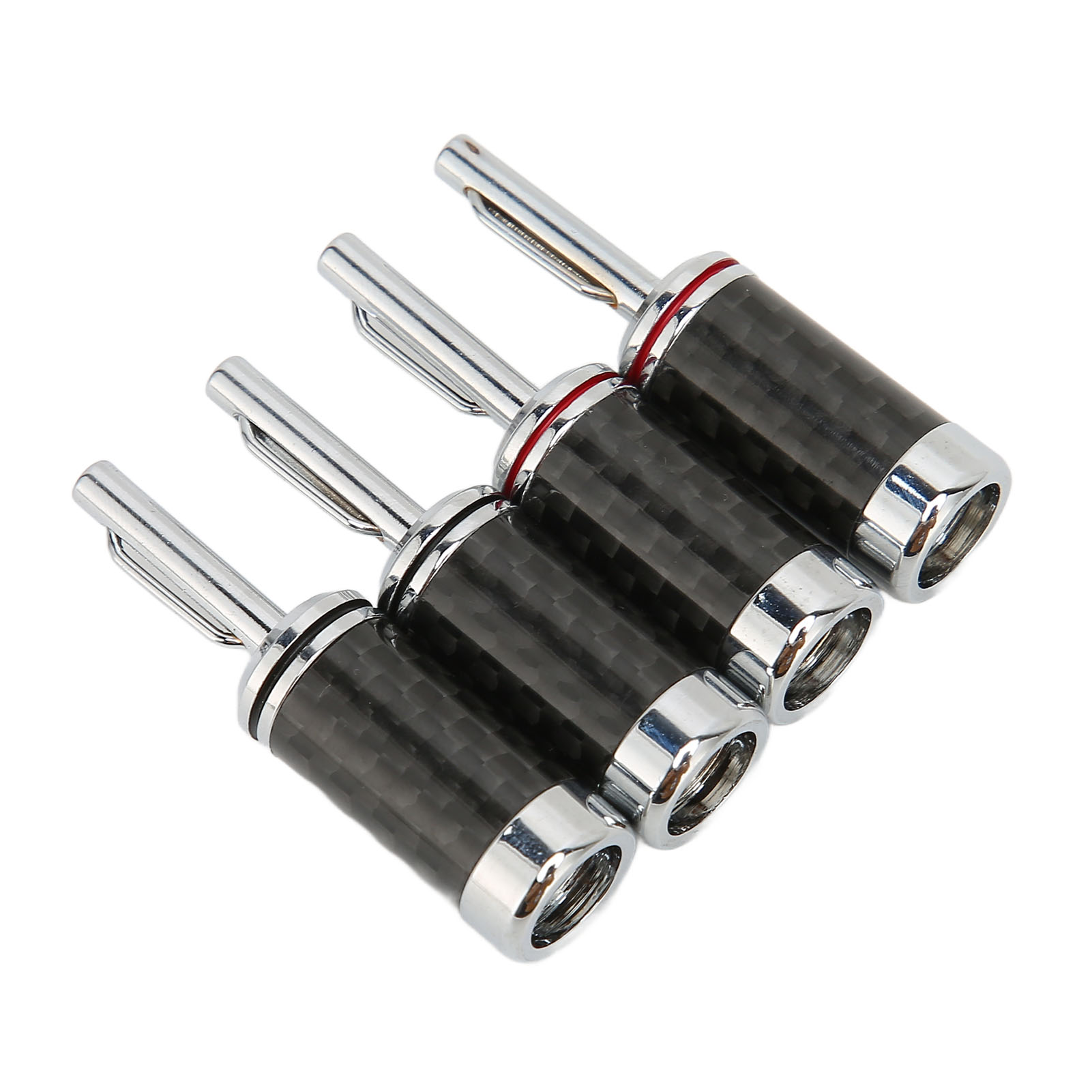 Verchromter Bananenstecker Aus Messing Mit Kohlefasergehäuse Für 5 Mm² (0,2 Zoll) Lautsprecherkabel.