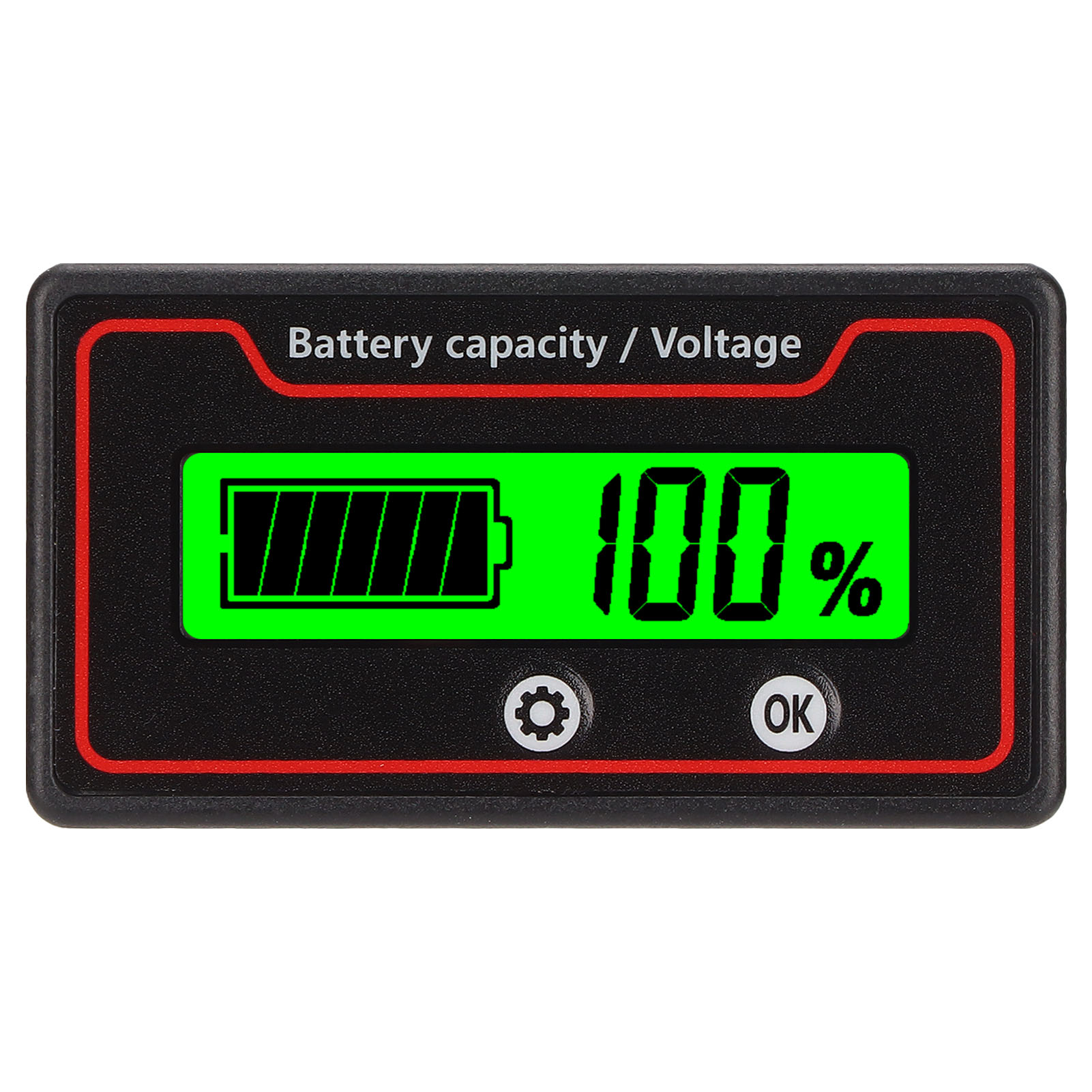 Batterieanzeige Mit Licht, Alarm Und Lcd-display, Spannungs- Und Kapazitätsanzeige Für Sichere 12-84v Elektrofahrzeuge (grünes Licht).