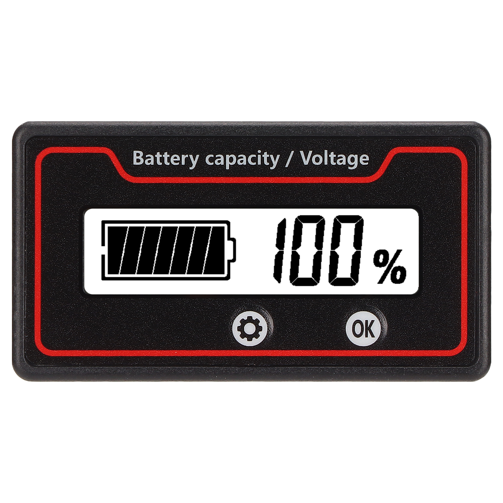 Batterieanzeige Mit Licht, Alarm Und Lcd-display, Spannungs- Und Kapazitätsanzeige Für 12-84v Elektrofahrzeuge (weißes Licht).