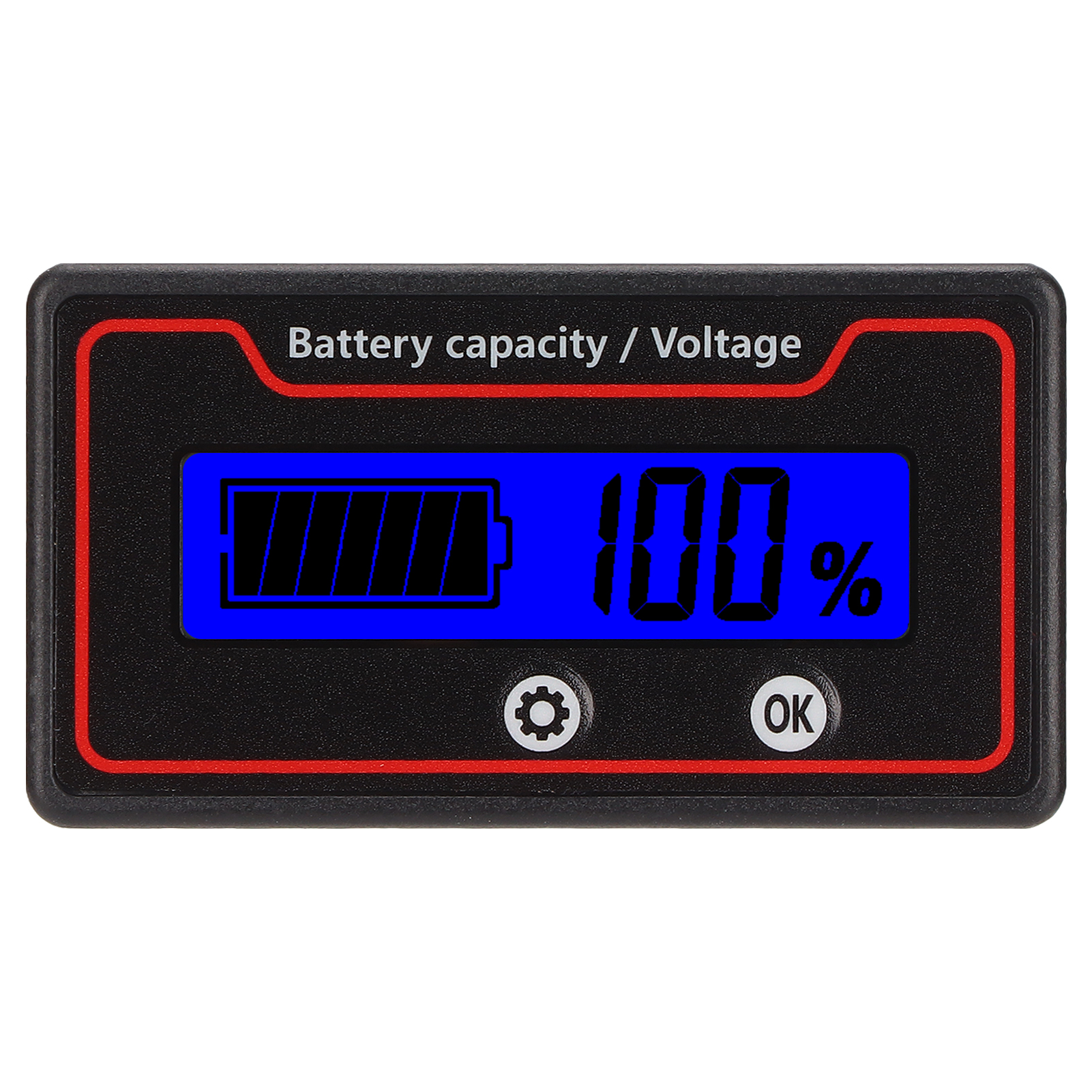 Batterieanzeige Mit Licht, Alarm Und Lcd-bildschirm, Spannungs- Und Kapazitätsanzeige Für 12-84v Elektrofahrzeuge (blaues Licht).