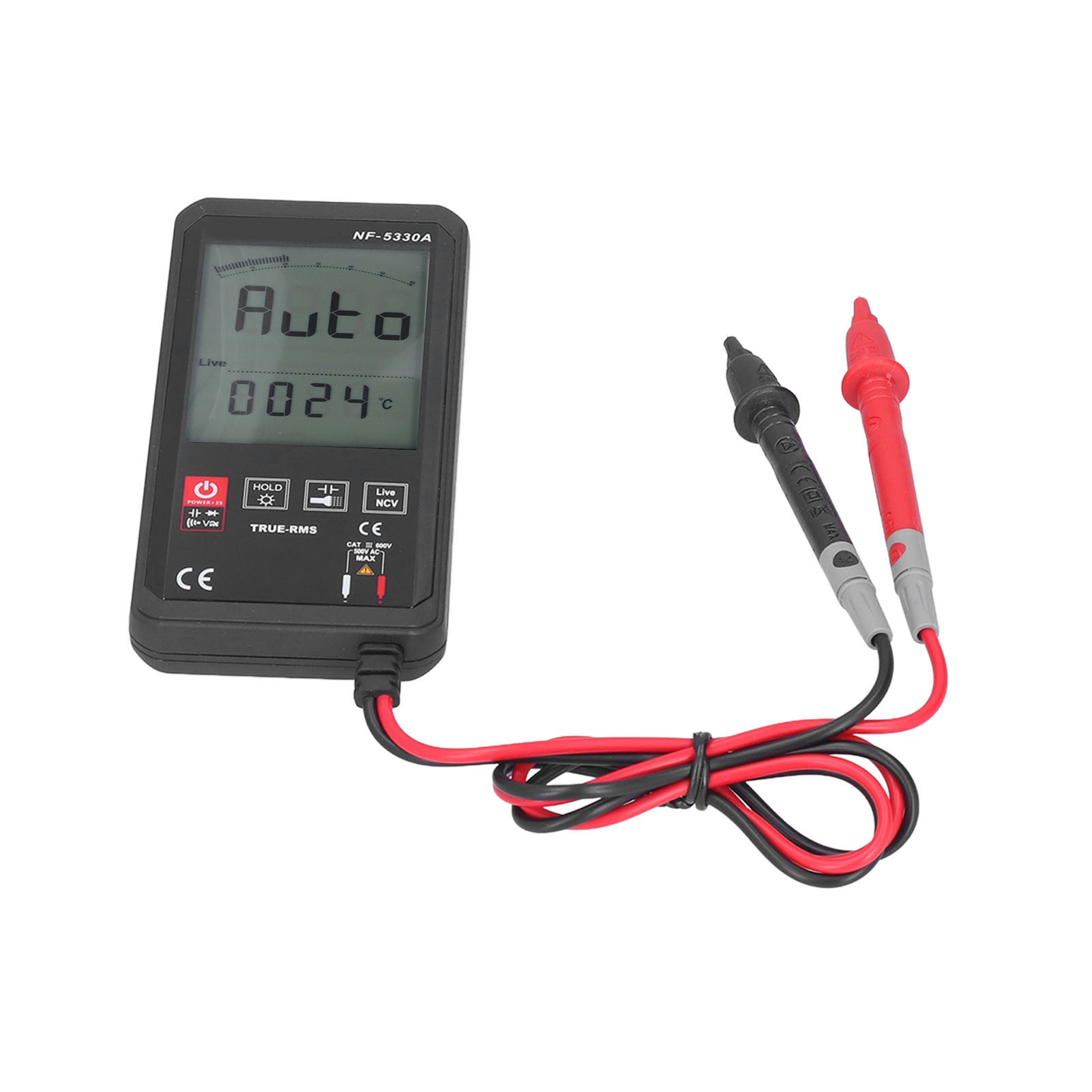 Digitales Dual-mode-multimeter Mit Großem Display, Empfindlicher Messspitze Und Integrierter Taschenlampe Nf-5330a