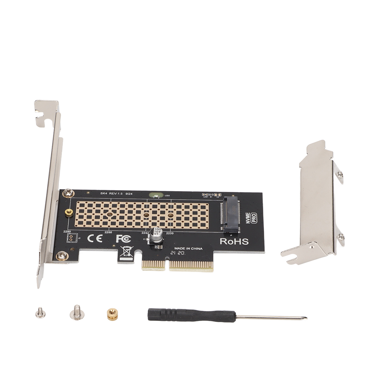 M.2 Nvme Ssd Auf Pcie 3.0 X1 4x Adapterkarte Mit Befestigungsschrauben Und Deflektor Für Pci E 3.0 2242/2260/2280