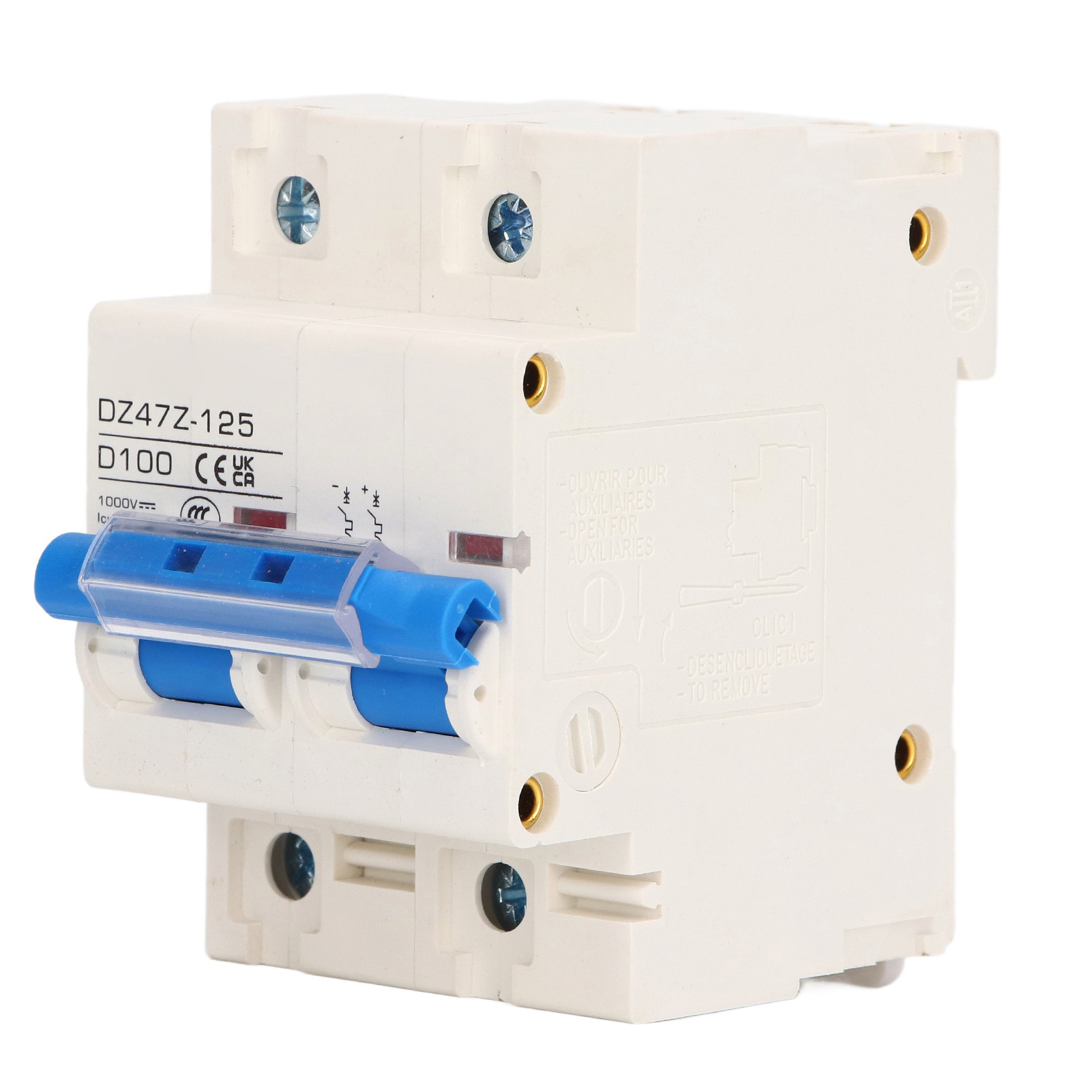 Dc 2p Dz47z 125 100a Leitungsschutzschalter, Miniatur-din-schienen-leitungsschutzschalter Für 1000v Photovoltaikanlagen, Blau
