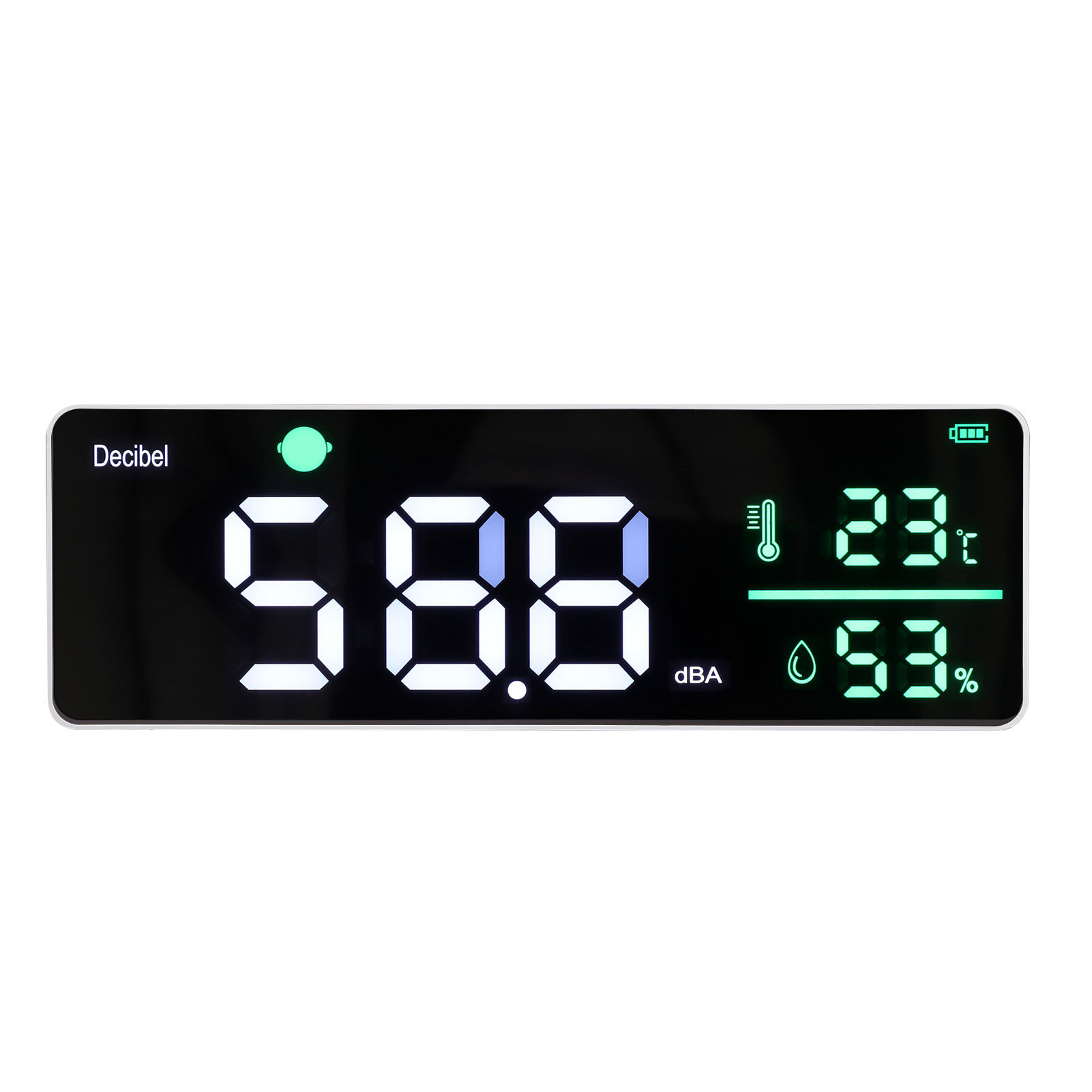 Wandmontiertes Schallpegelmessgerät Mit Großem 11-zoll-led-bildschirm Und Hygrometer Für Klassenzimmer