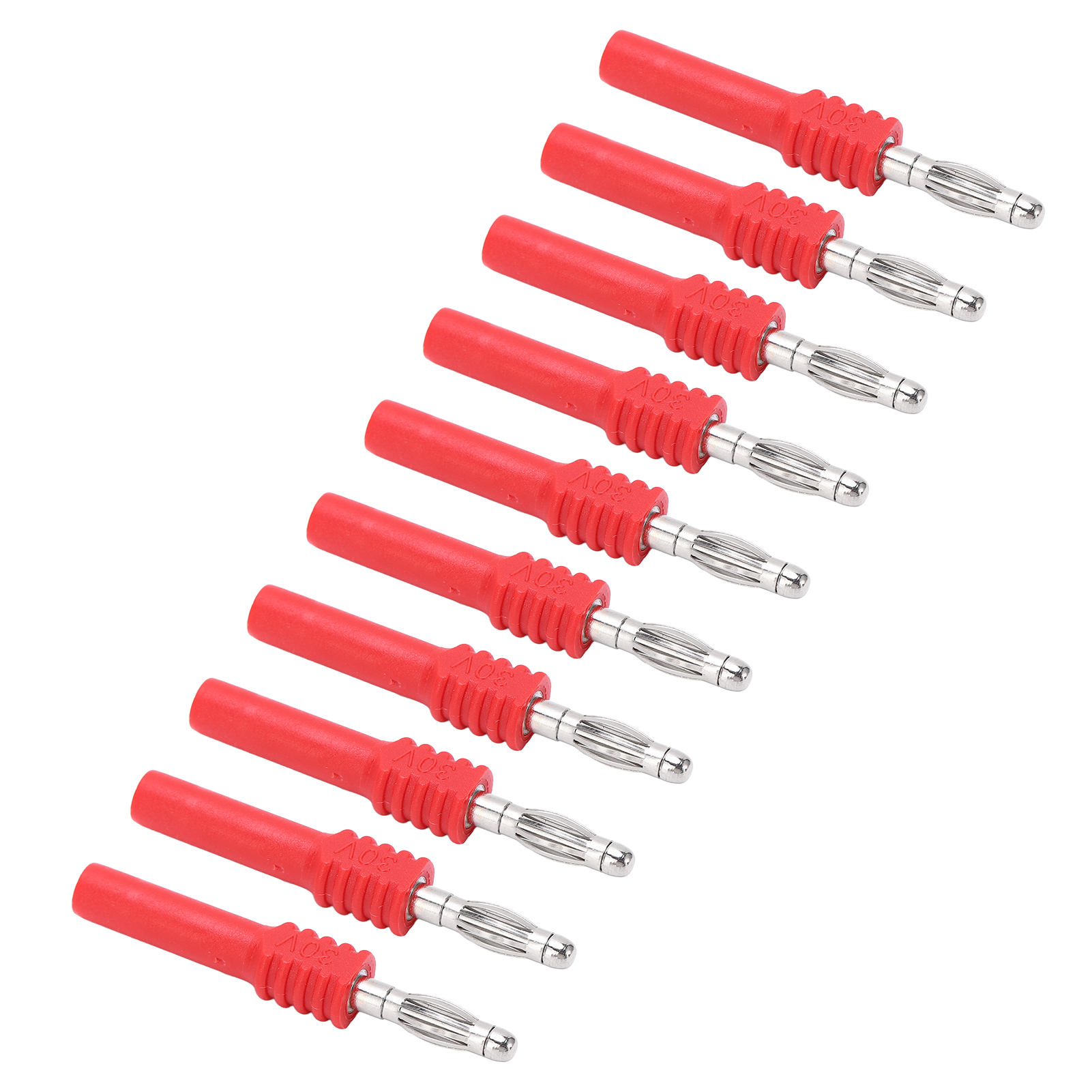 Packung Mit 10 J.20025 Bananensteckern, 4 Mm Stecker Auf 2 Mm Buchse Adapter Für Multimeter (rot).