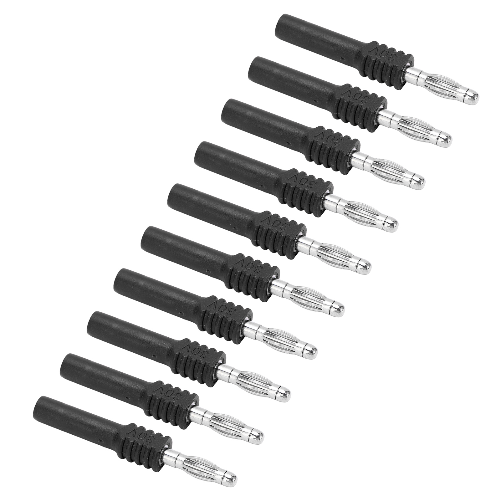 Packung Mit 10 J.20025 Bananensteckern (4 Mm Stecker Auf 2 Mm Buchse) Für Multimeter, Industrielle Anwendung, Schwarz.