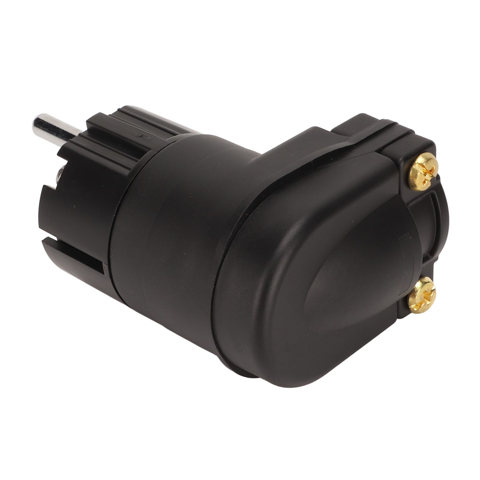 Rhodinierter, Abgewinkelter 90°-stecker (männlich) Für Hifi-stromkabel Zum Selbstbau, Eu-stecker 100–250 V