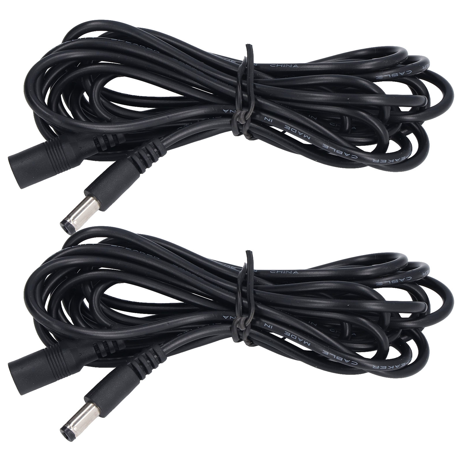 2er-pack Led-solar-verlängerungskabel Mit Anschluss- Und Überwachungskabel, 5,5 X 2,1 Mm, 12 V/24 V Dc