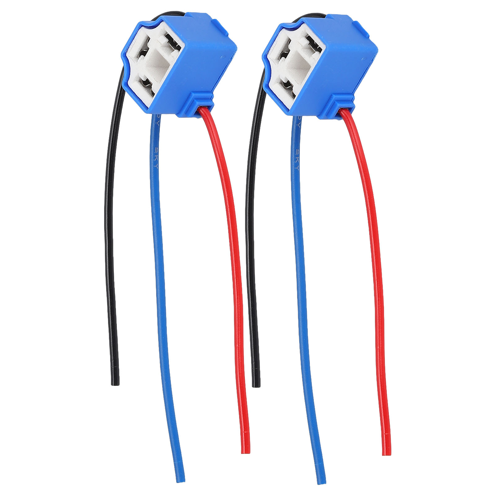 Satz Mit 2 H4 Keramik-winkelsteckern Für Scheinwerfer, Mit 1 Mm² Kabel, 1224 V.