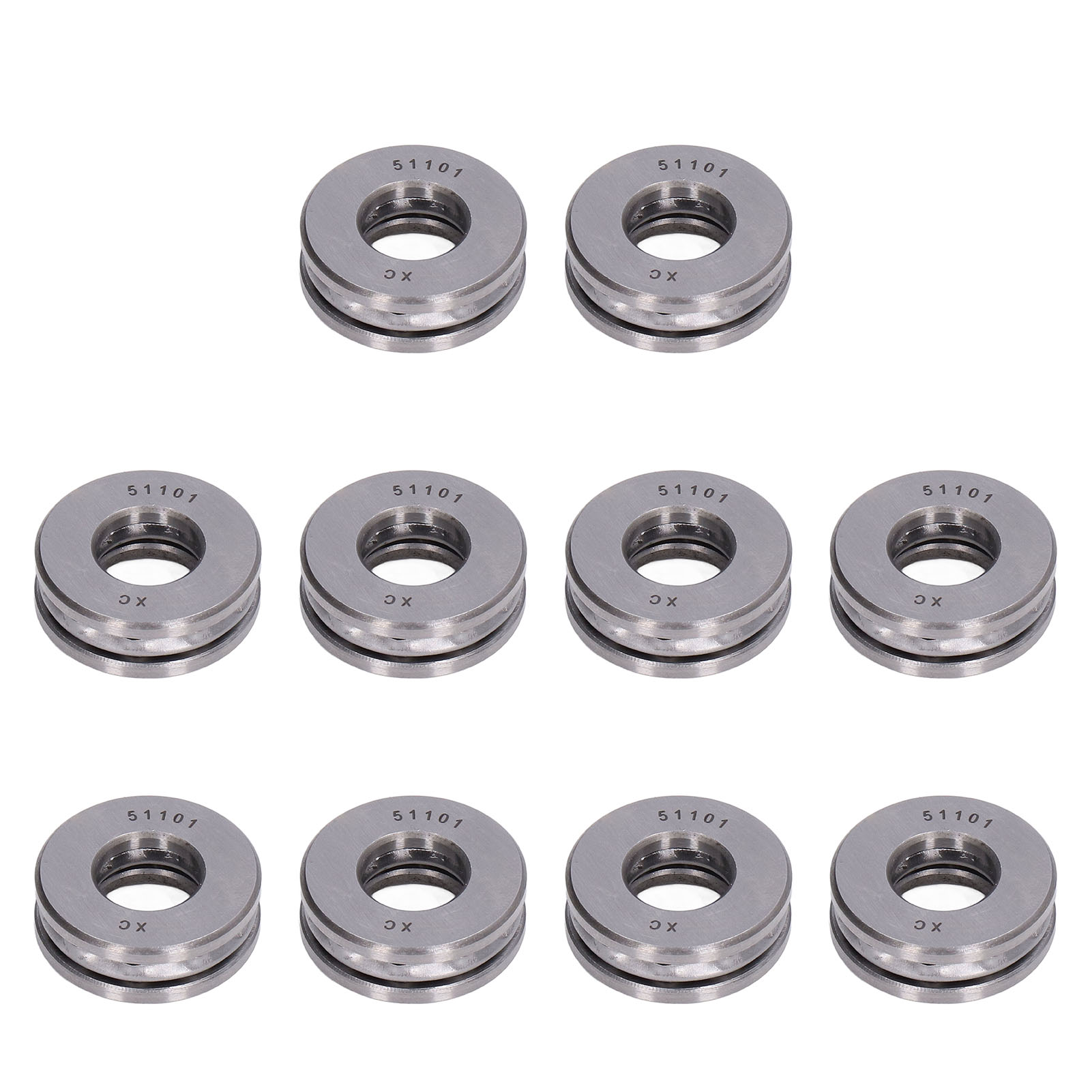 Satz Mit 10 Hochpräzisen, Miniaturisierten, Abnehmbaren Axialen Metall-druckkugellagern 51101