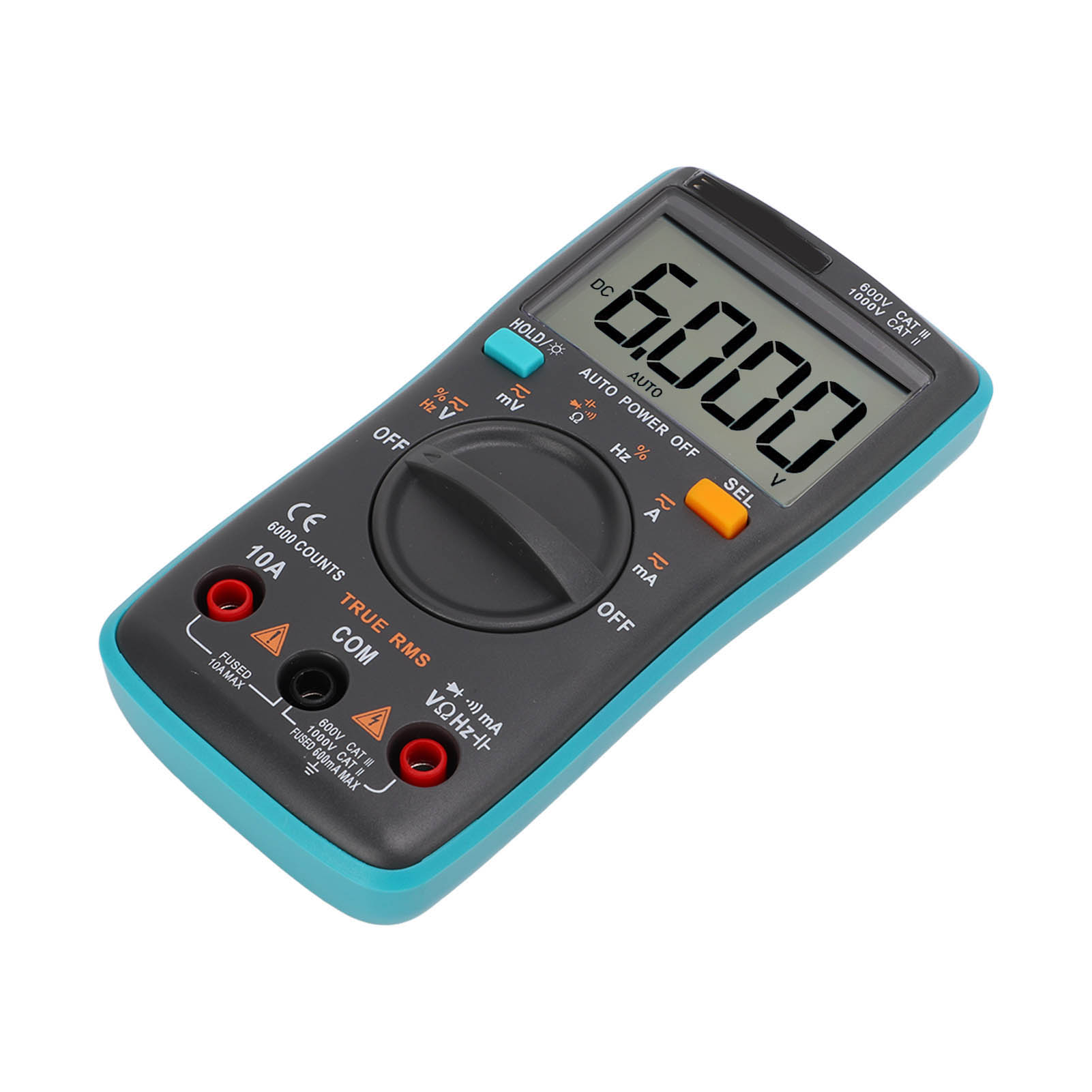 Zt101 6000 Tragbares Digitales Multimeter Mit Automatischer Bereichswahl (voltmeter Und Amperemeter).