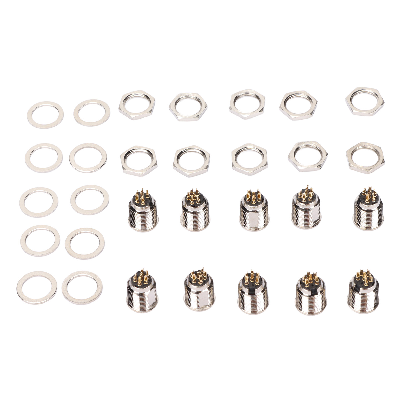 Packung Mit 10 Stabilen Und Einfach Anzuschließenden 6-poligen Xlr-steckern (männlich) Für Xlr-audiomikrofone An Der Gehäusewand.