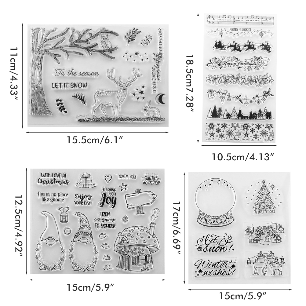 Weihnachtliche Klarstempel – Transparente Silikonstempel Für Kartenbasteln, Scrapbooking Und Andere Bastelarbeiten – Hübsche Stempel Für Die Gestaltung Von Weihnachtsalben