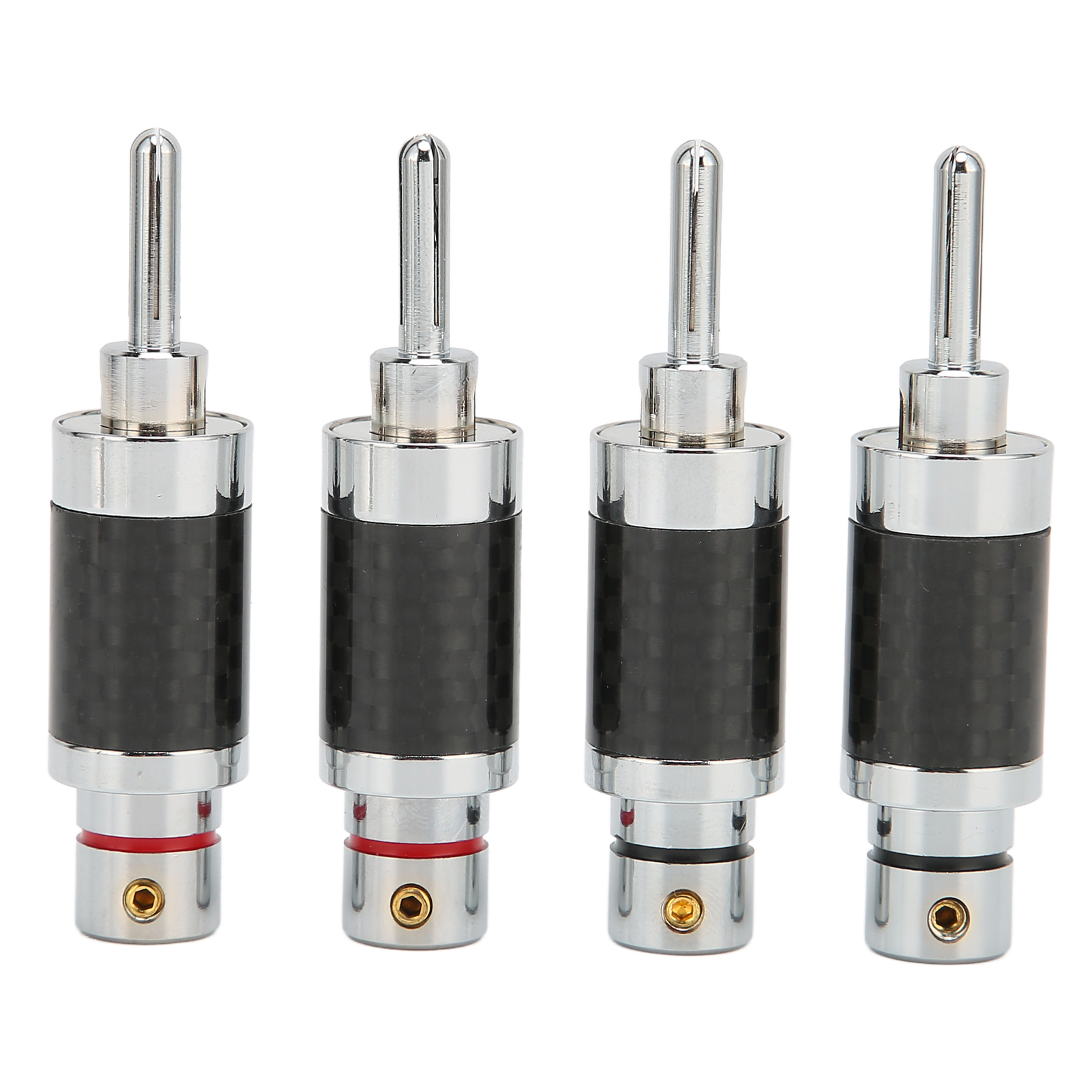 Set Mit 4 Offenen Bananensteckern Mit Schraubgewinde Und 2 Montageoptionen Für 7,5 Mm / 0,3 Zoll Lautsprecherkabel