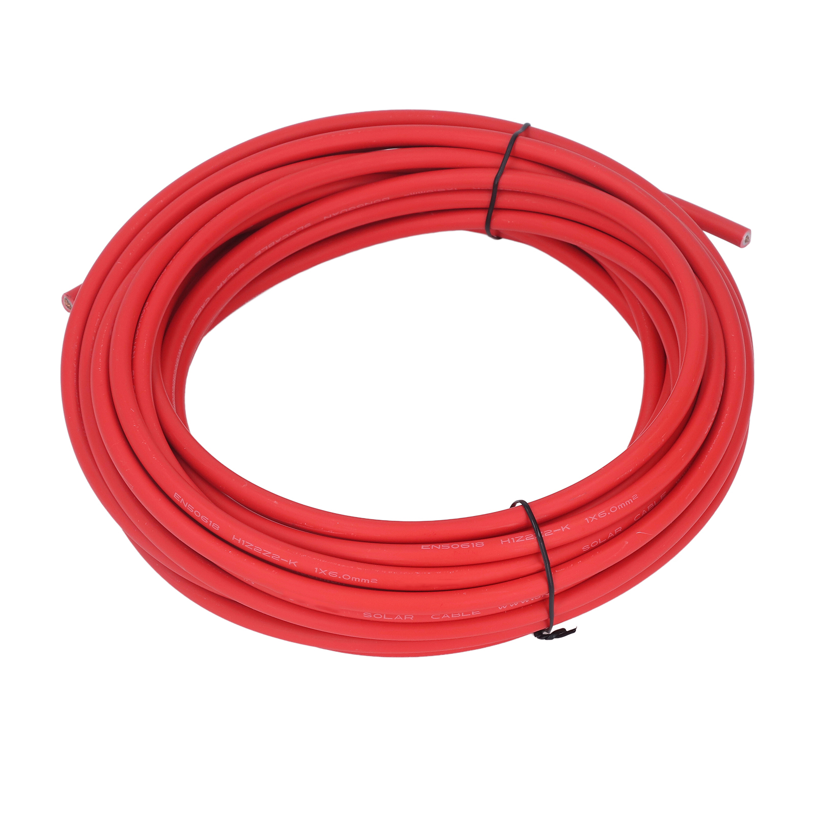 Xlpe-doppelschicht-photovoltaikkabel Aus Verzinntem Kupfer, 6 Mm², Rot, 20 M / 65,6 Ft