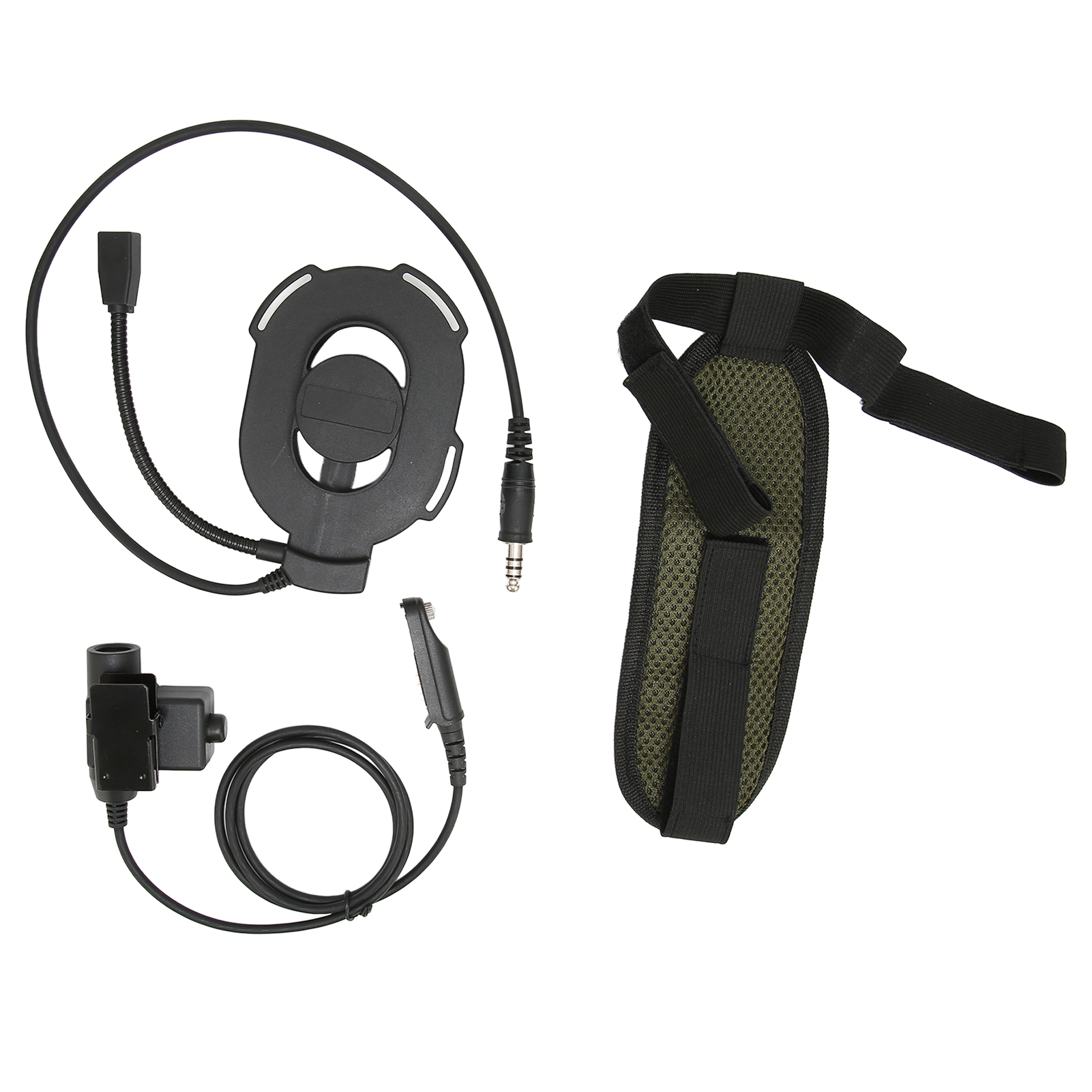 Verstellbarer, Einseitiger Ohrhörer Für Militärhelme Mit Ptt-taste U94 Für Baofeng Uv9r Uv9r Plus Uvxr Bf9700 (schwarz)