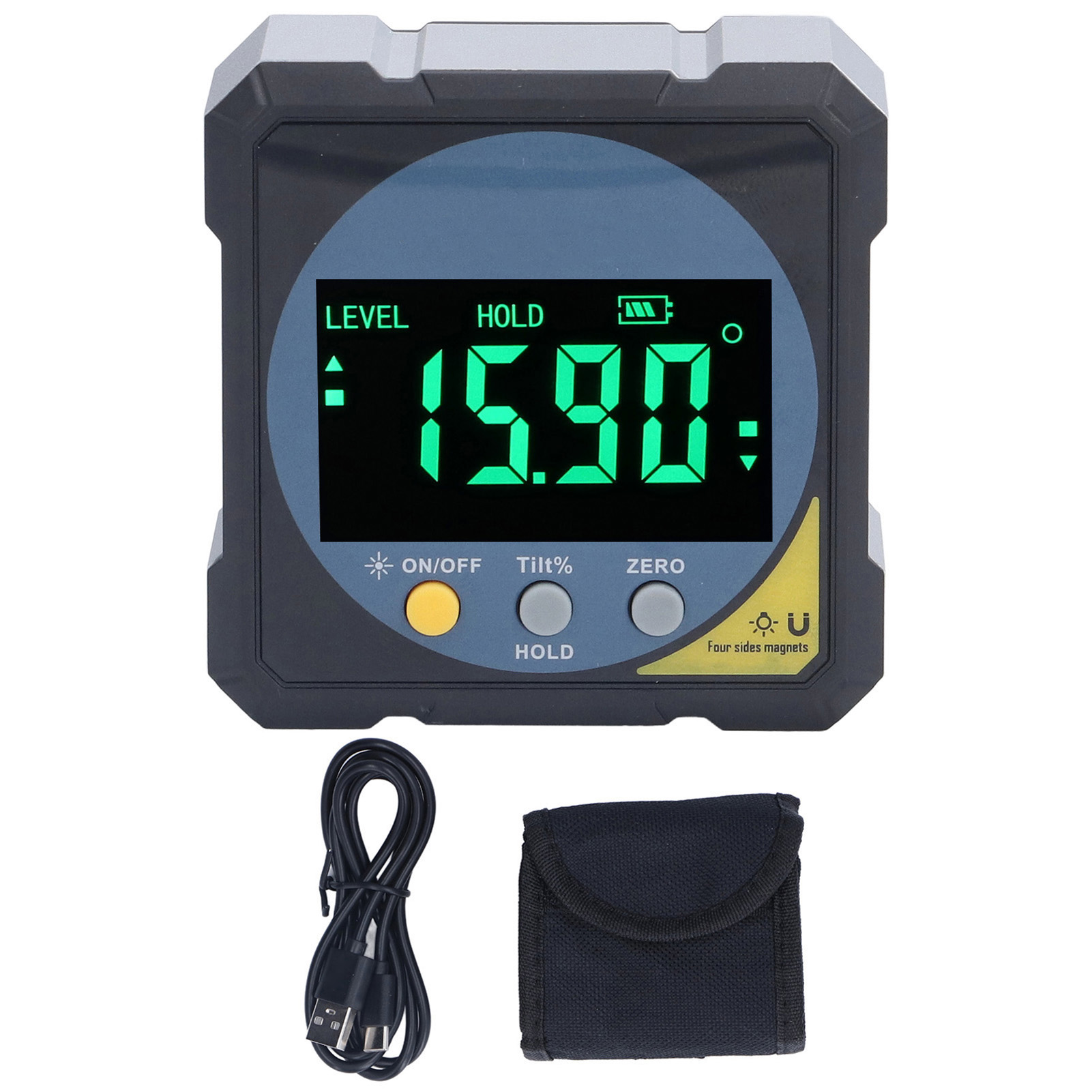 Digitaler Magnetischer Laser-neigungsmesser, Messschieber-schablone, Elektronischer 4x90°-winkelmesser