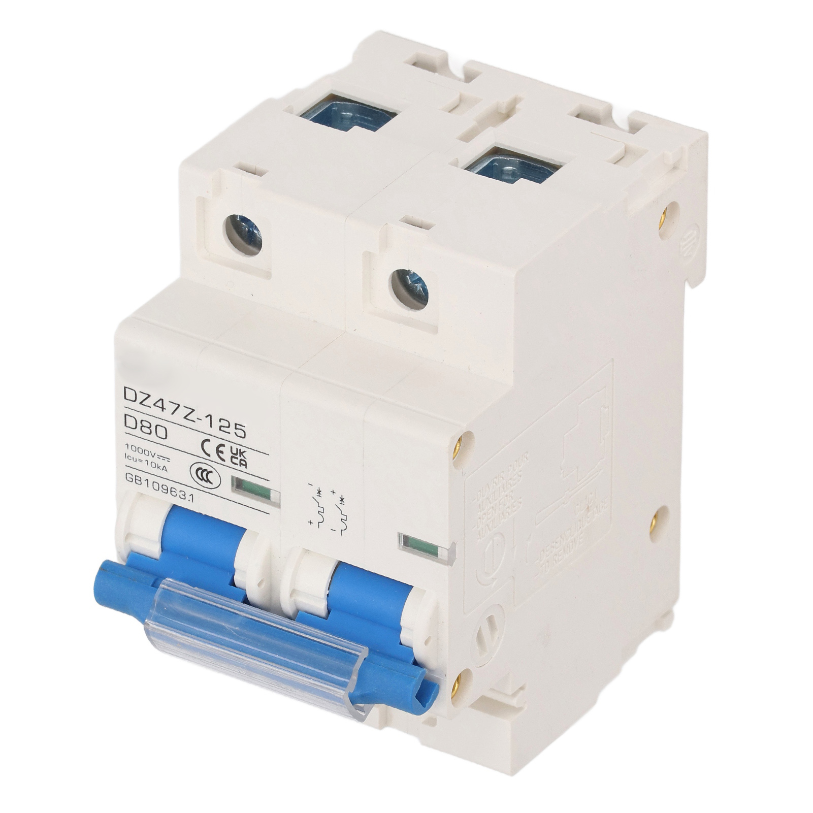Miniatur-2p-leistungsschalter, 10 Ka Abschaltvermögen, Für Photovoltaikanlagen, Kleiner 80-a-leistungsschalter, 1000 V Dc, Blauer Schalter