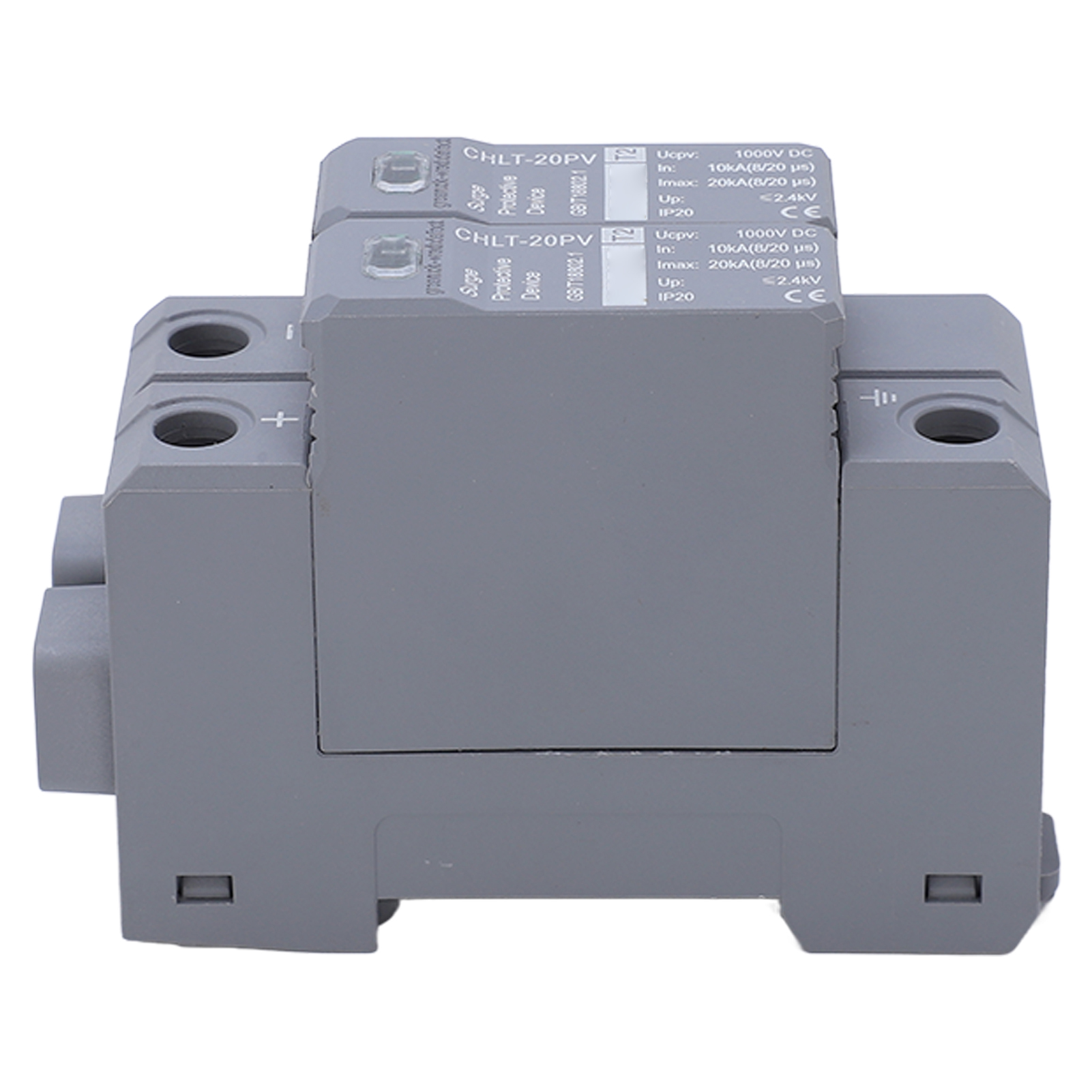 Modularer 2-poliger Photovoltaik-überspannungsschutz 10 Ka Bis 20 Ka, 36-mm-schienenmontage, 1000-v-dc-überspannungsschutz