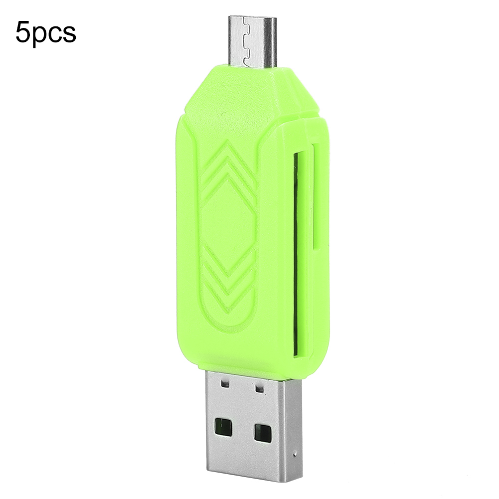 5er-pack Usb 2.0 Otg-kartenleser Für Mobiltelefone Und Computer, Kompatibel Mit Android Und Xiaomi (grün)