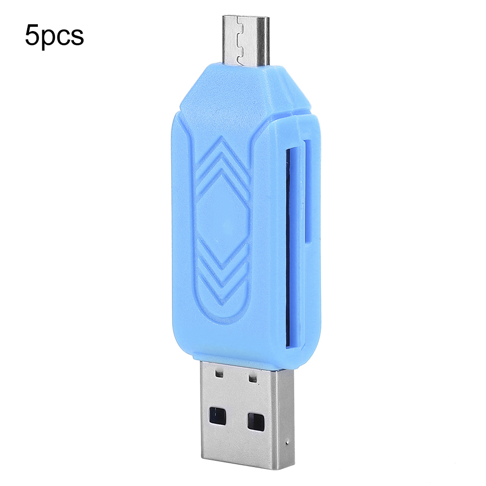 5er-pack Usb 2.0 Otg-kartenleser Für Mobiltelefone Und Computer, Kompatibel Mit Android Und Xiaomi (blau)