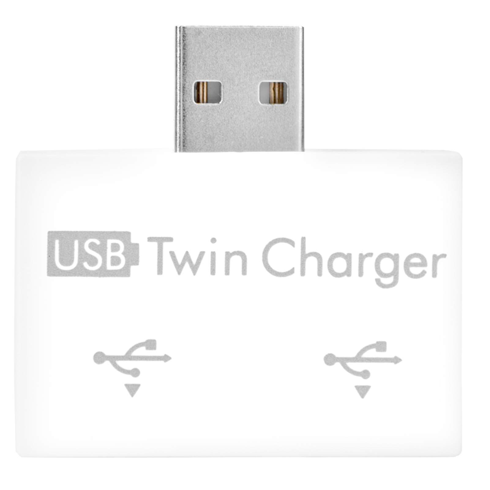 Usb 2.0 Stecker Auf Zwei Usb-anschlüsse Hub, Adapter, Konverter Und Lade-hub (weiß)
