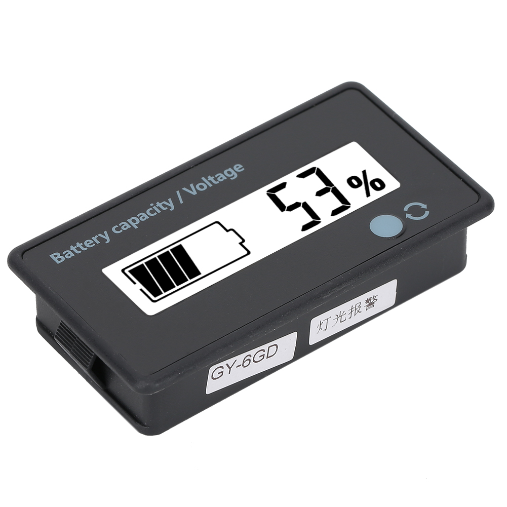 Gy-6gd Pcb Htn Batteriekapazitätsmonitor Mit Lcd-anzeige Und Blinkalarm, 12–84 V, Weiß