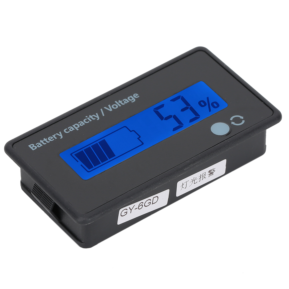 Gy-6gd Pcb Htn Batteriekapazitätsmonitor Mit Lcd-bildschirm Und Blinkalarm, 12–84 V, Blau