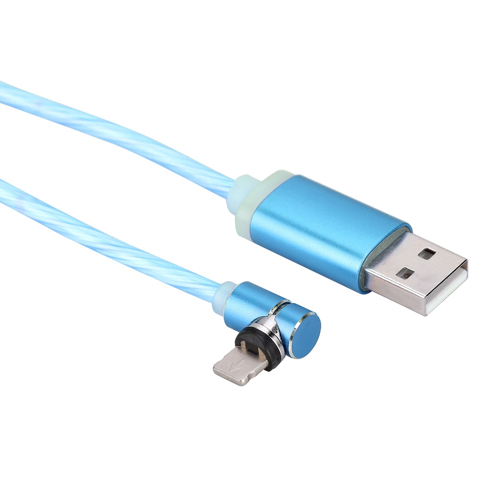 Tragbares 1 M Langes Magnetisches Ladekabel, Usb-datenkabel Mit Heller Beleuchtung Für Ios (blau)