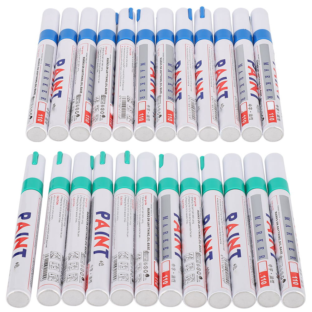 Set Mit 2 Wasserfesten Markern Für Farbe, Tinte Usw., Für Glas, Metall, Holz, Stoff, Reifenschnitzerei (blau Und Grün).