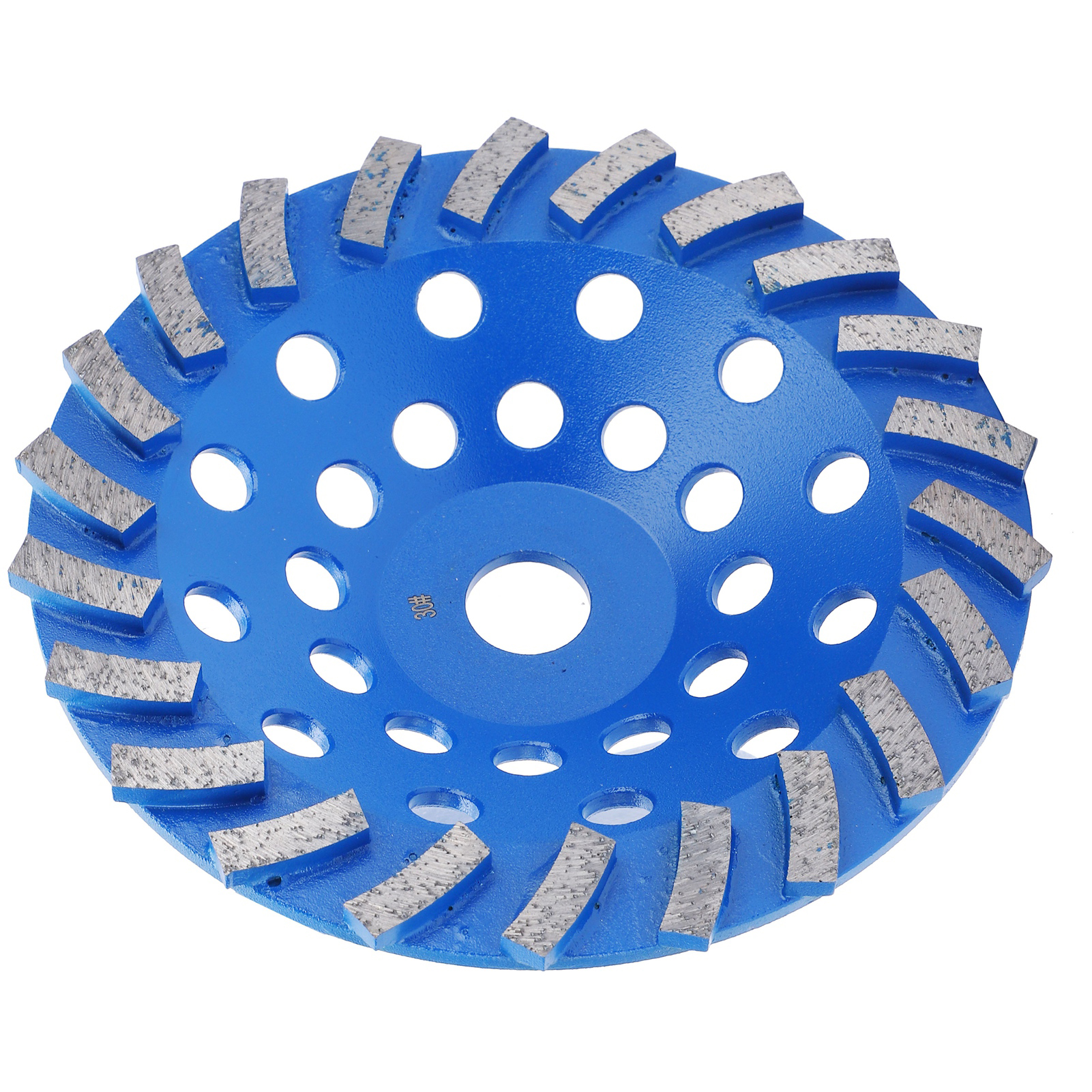 Diamantschleifscheibe Mit 24 Zähnen, Blau, 180 Mm, Körnung 30, Zum Schleifen Von Beton, Stein Und Zement