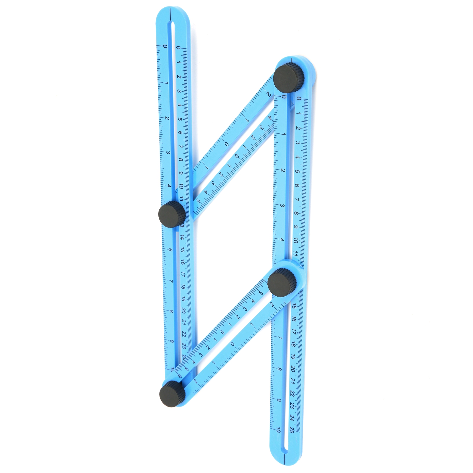Blaues 4-seitiges Lineal, Verschiebbare Mehrwinkel-führungsschablone, 25 Cm Kunststoff-messwerkzeug