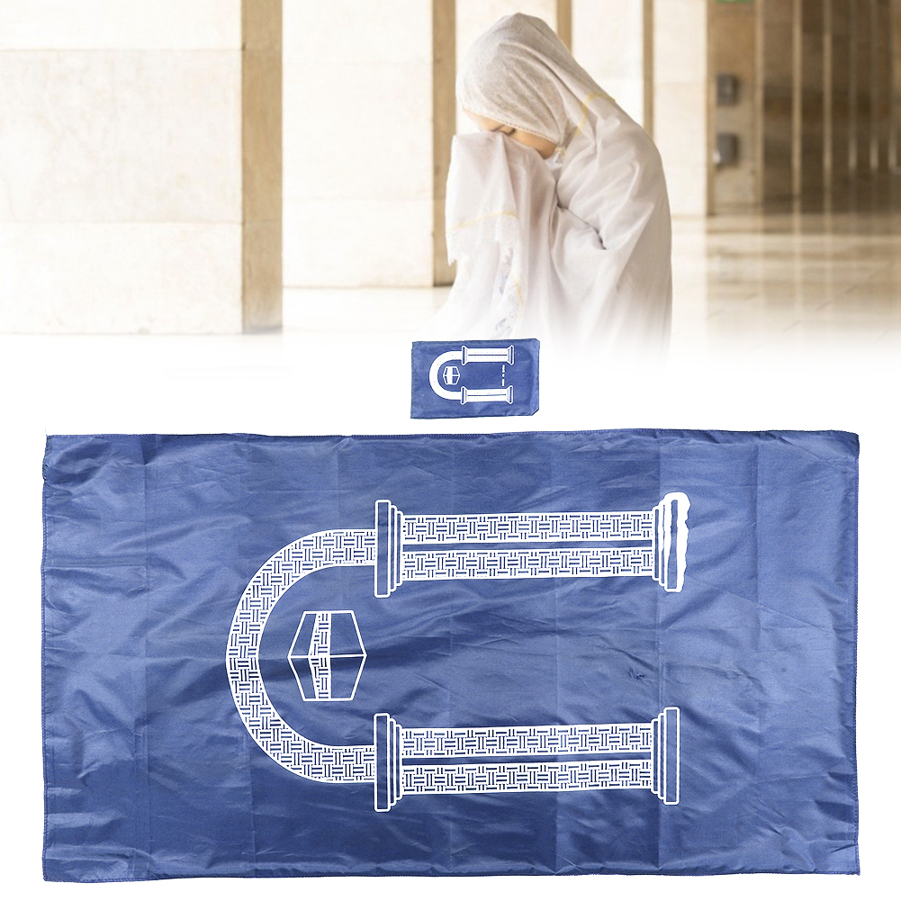 Tragbarer Rechteckiger Muslimischer Gebetsteppich Aus Wasserdichtem Stoff Für Zuhause Und Wohnzimmer (blau)