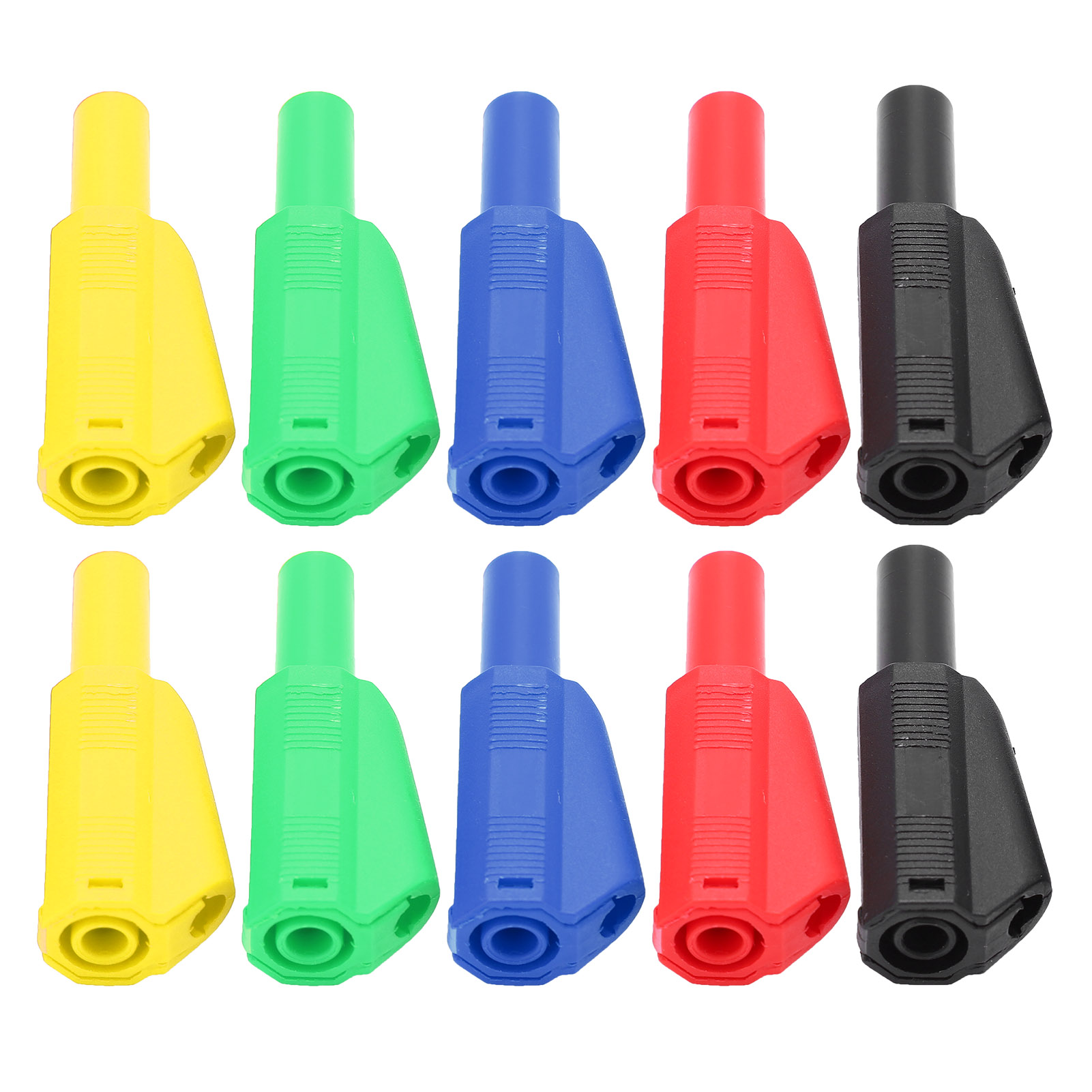 Packung Mit 2 Isolierten U29 4mm Bananensteckern Für Elektrische Prüfungen (rot, Schwarz, Gelb, Grün, Blau).