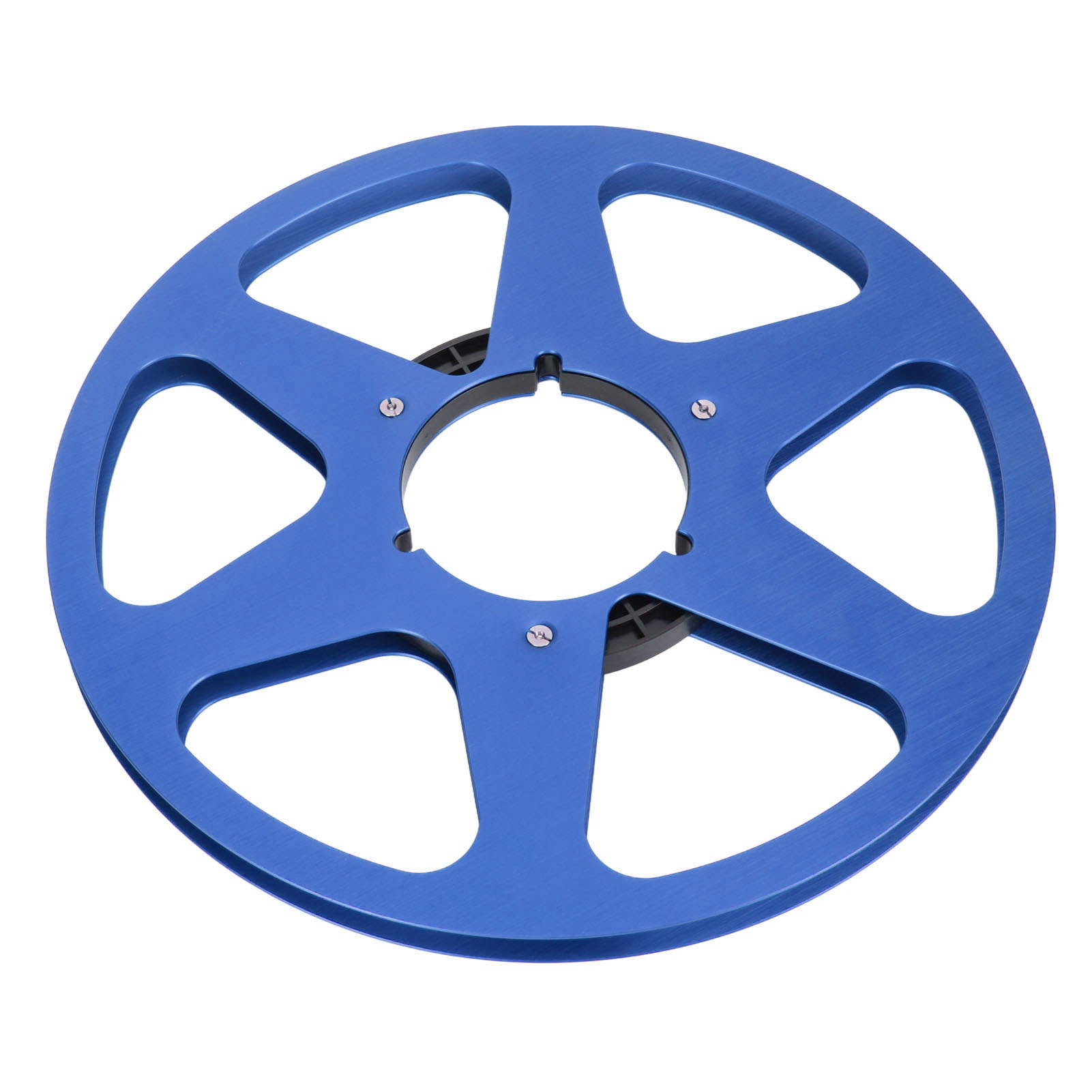 Leere 1/4"-magnetbandspule (10,5 Zoll), 6 Löcher, Aluminiumlegierung, Universalöffnung, Maschinenteil, Tonbandaufwickelspule, Blau