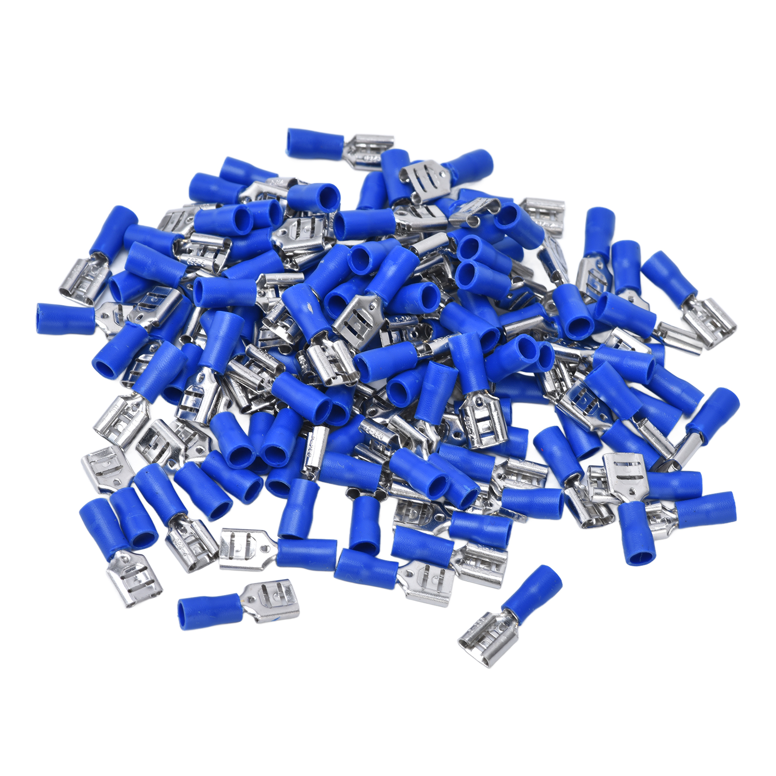 100 Fdd2250 Gabelverbinder, Weibliche Gabelverbinder Mit Isolierhülse Für 1,5 Bis 2,5 Mm Kabel (blau)