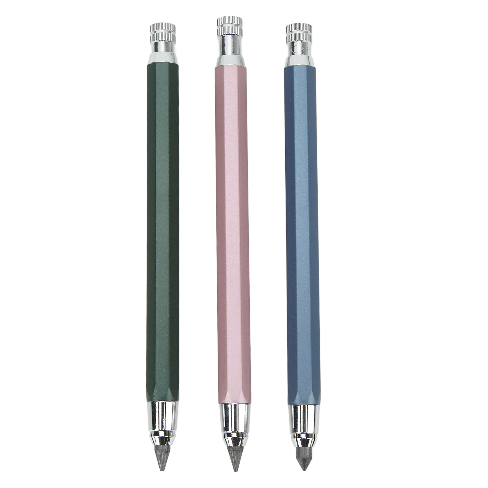 Set Mit 3 5,6-mm-zimmermanns-druckbleistiften, Markierwerkzeug, Holzbearbeitungsmarker, Blau, Rosa, Grün